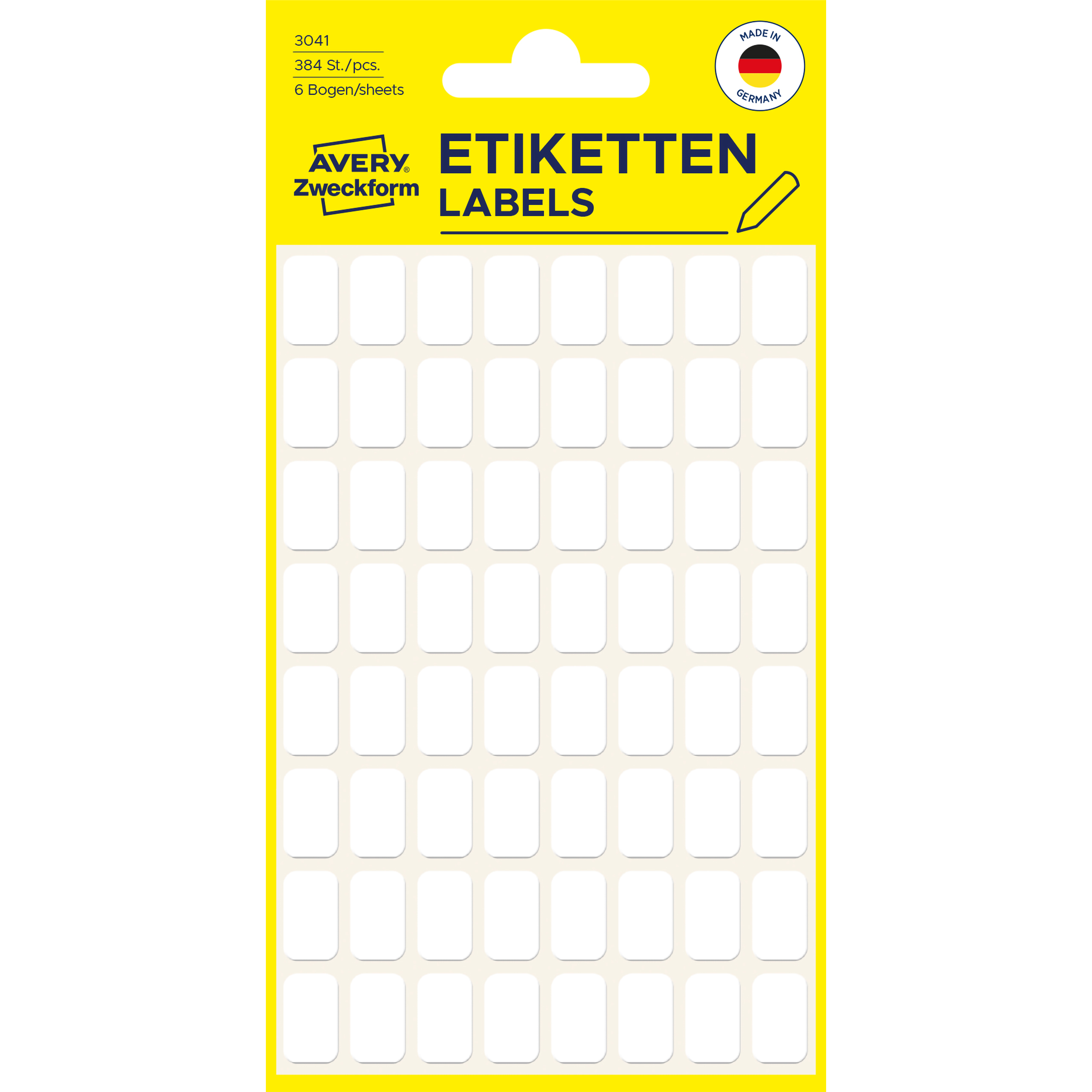 photo AVERY ZWECKFORM Etiquettes ménage 13×8mm 3041 blanc 384 pcs.