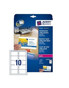 AVERY ZWECKFORM Carte de visite re./ve.85x54mm C32016-25 Laser,220g,blanc 25f./10pcs.