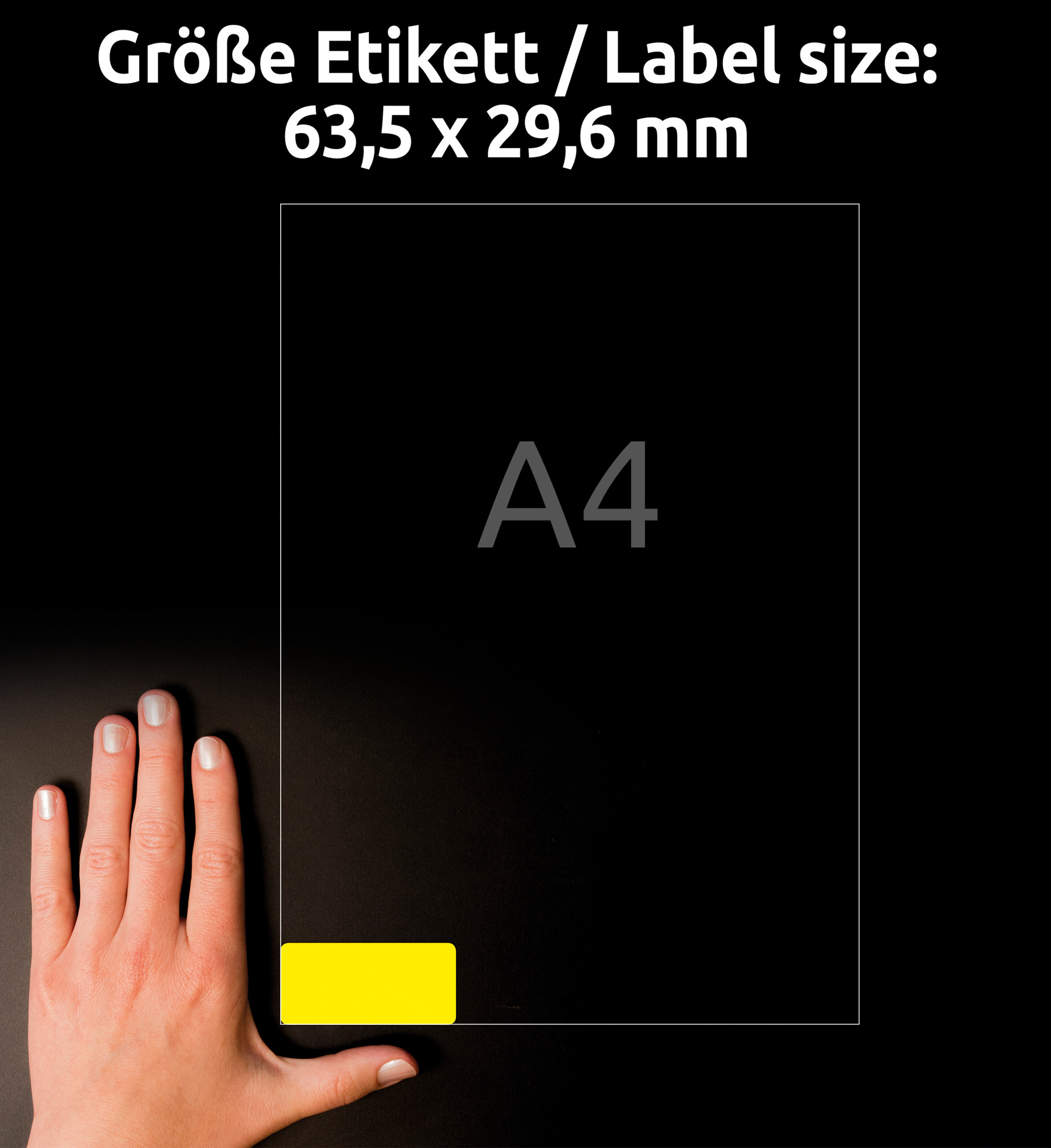 AVERY ZWECKFORM Étiquettes 63,5x29,6mm L6004-25 jaune,non-perm. 675pcs./25fl.