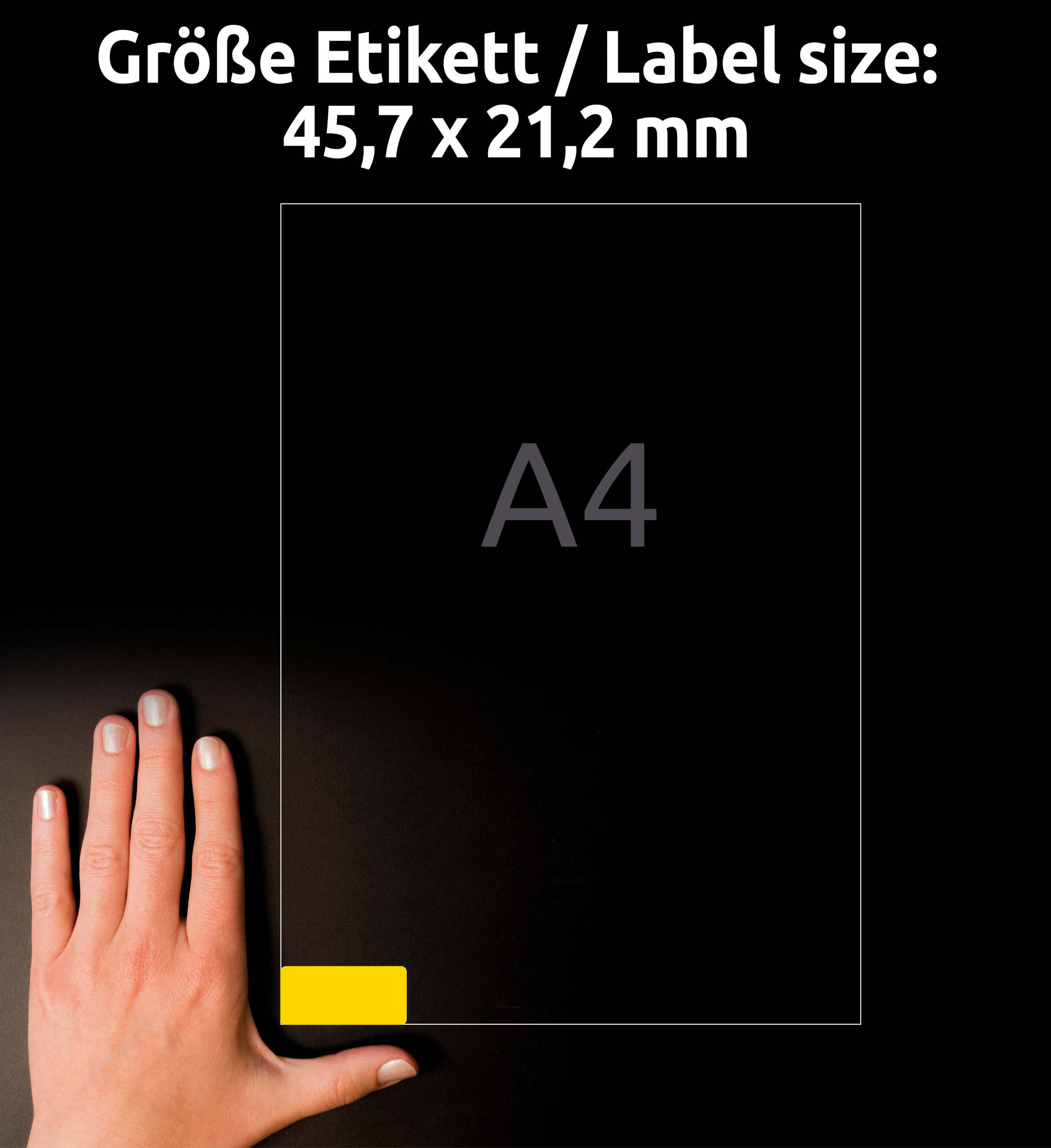 AVERY ZWECKFORM Étiquettes 45,7x21,2mm L6041-20 jaune 960pcs./20fl.