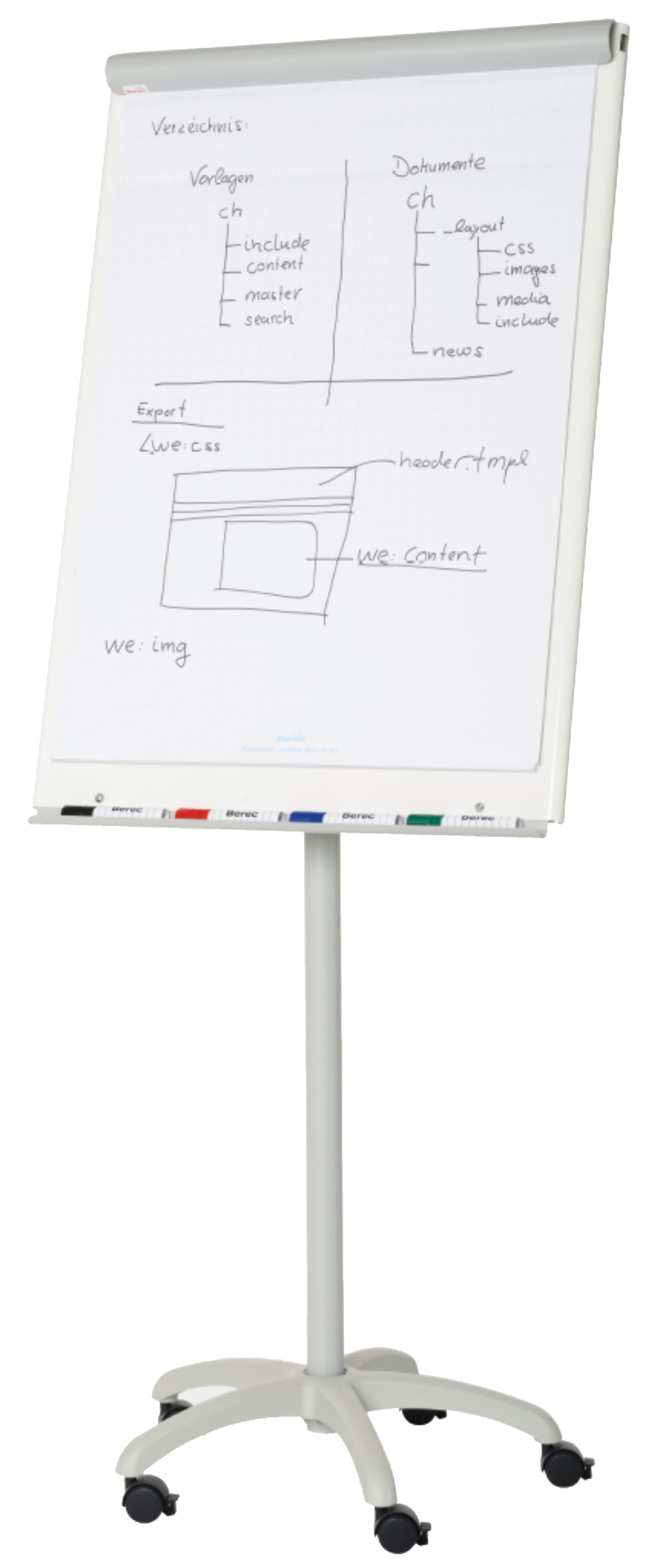 photo BEREC Flipchart 448.205 74x100cm rouleaux