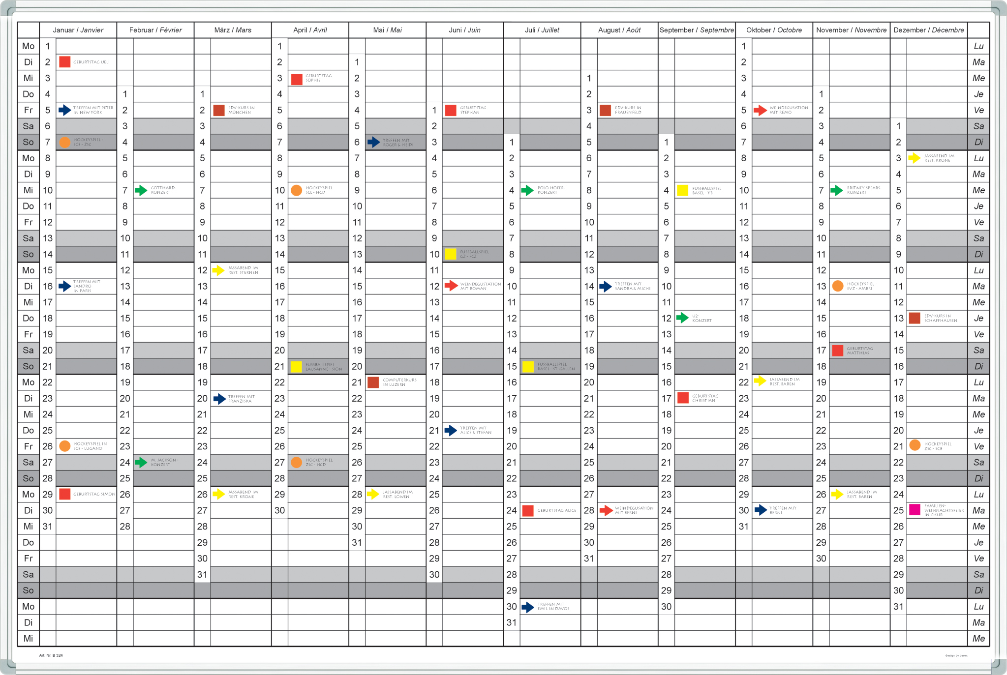 photo BEREC Calendrier annuel 60x90cm B 324 DE/FR