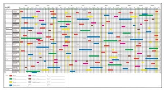 Jahresplaner 80x150cm B350 bis 50 Pers./Objekte