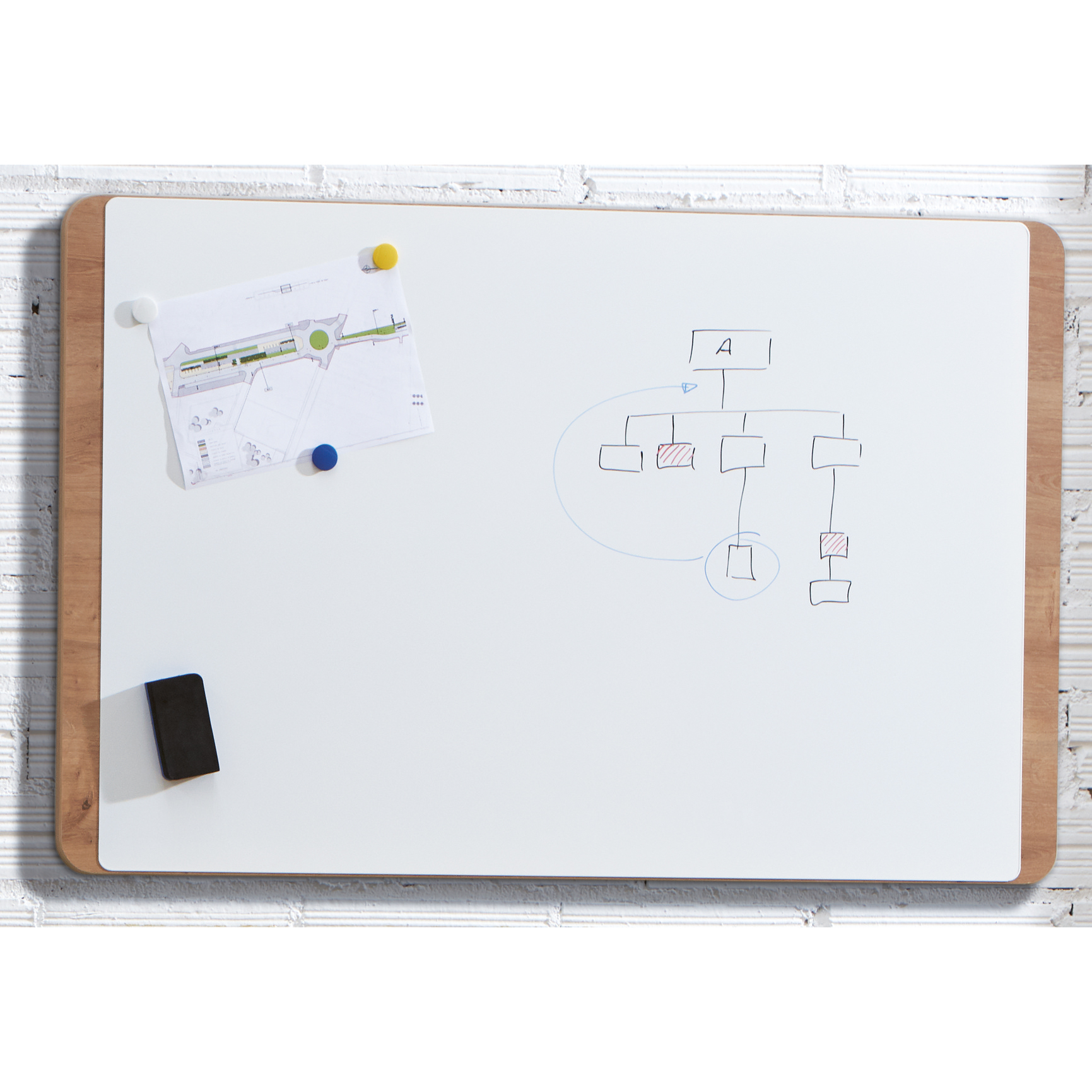 photo BEREC Tableau blanc bois NAT6420 laqué 75x115cm