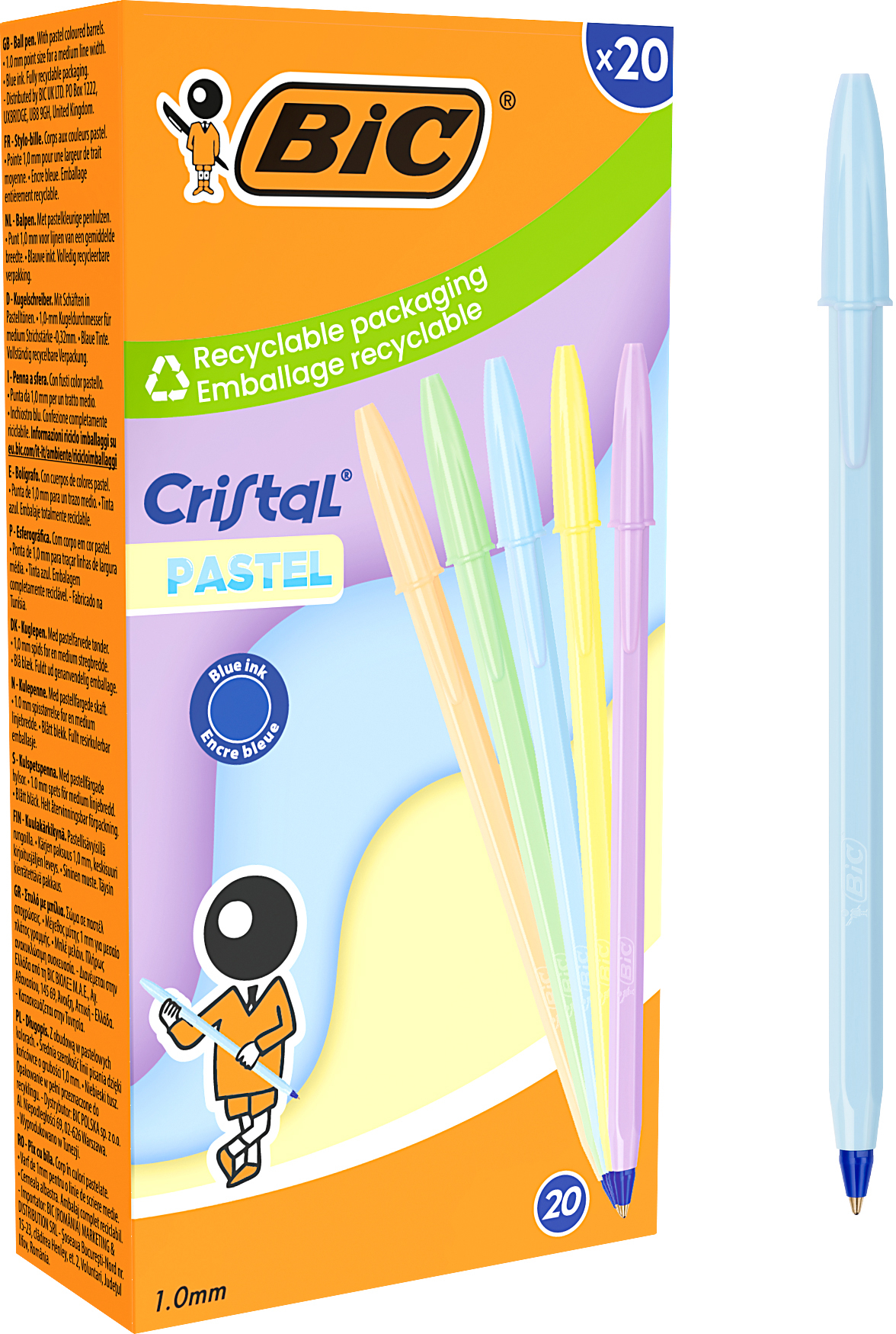 photo BIC Stylo-bille Cristal 0.32mm 302550 Pastell, assorti