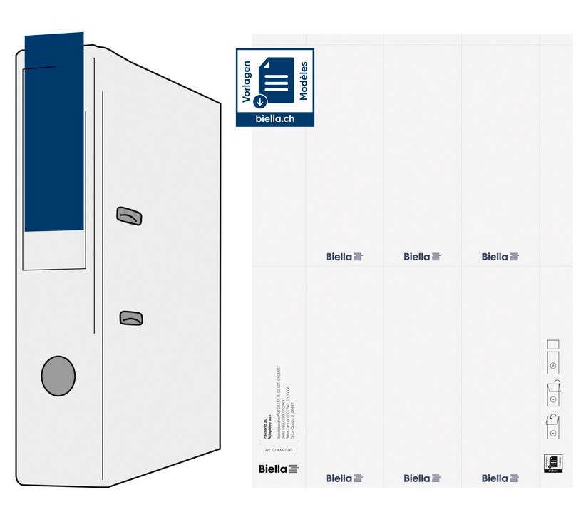BIELLA Etiquettes dorsales 51x145mm 19099700U blanc 10x6 pcs.