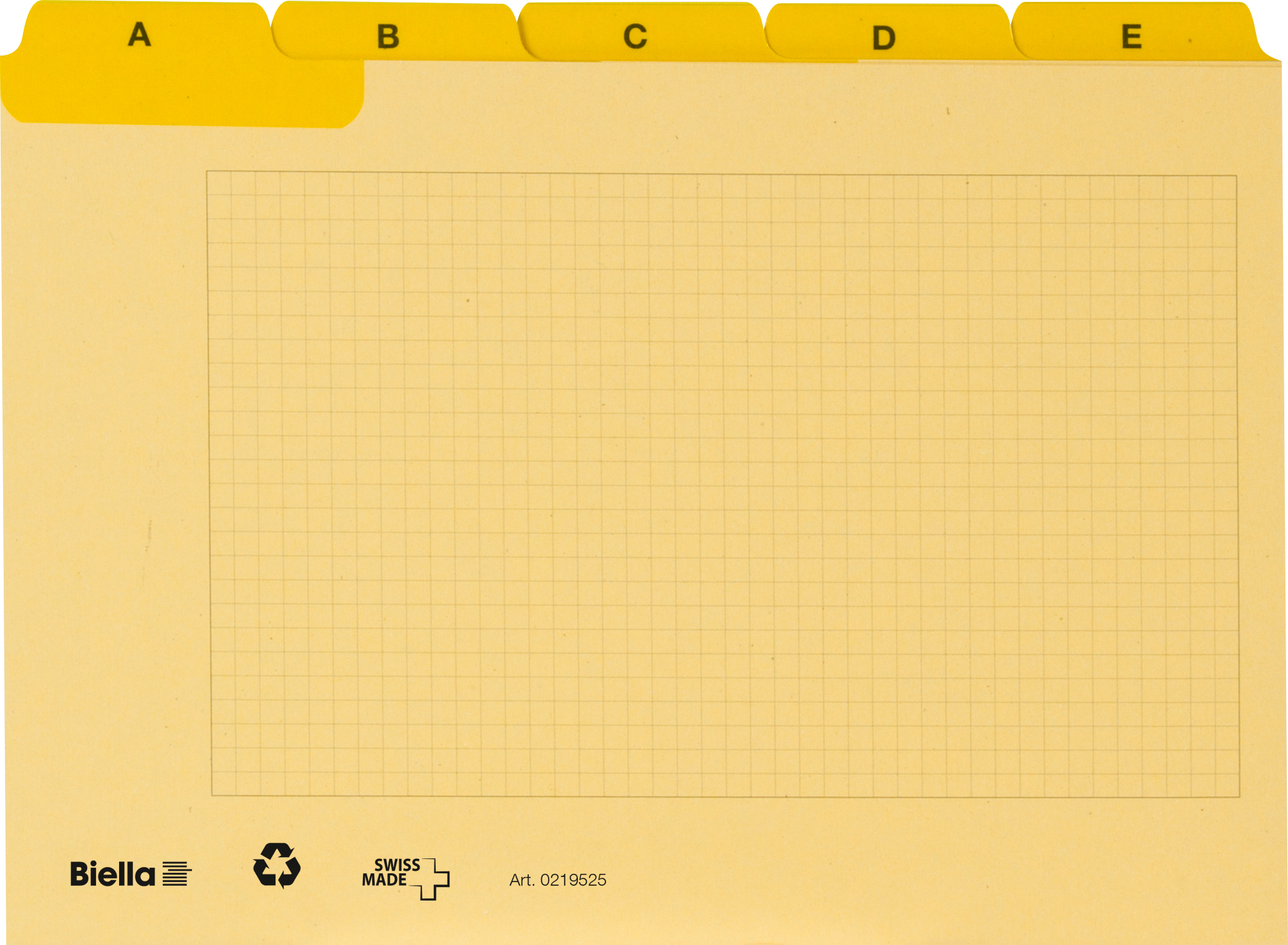 BIELLA Cartes-quides A-Z A5 21952520U jaune carré 25 pcs.