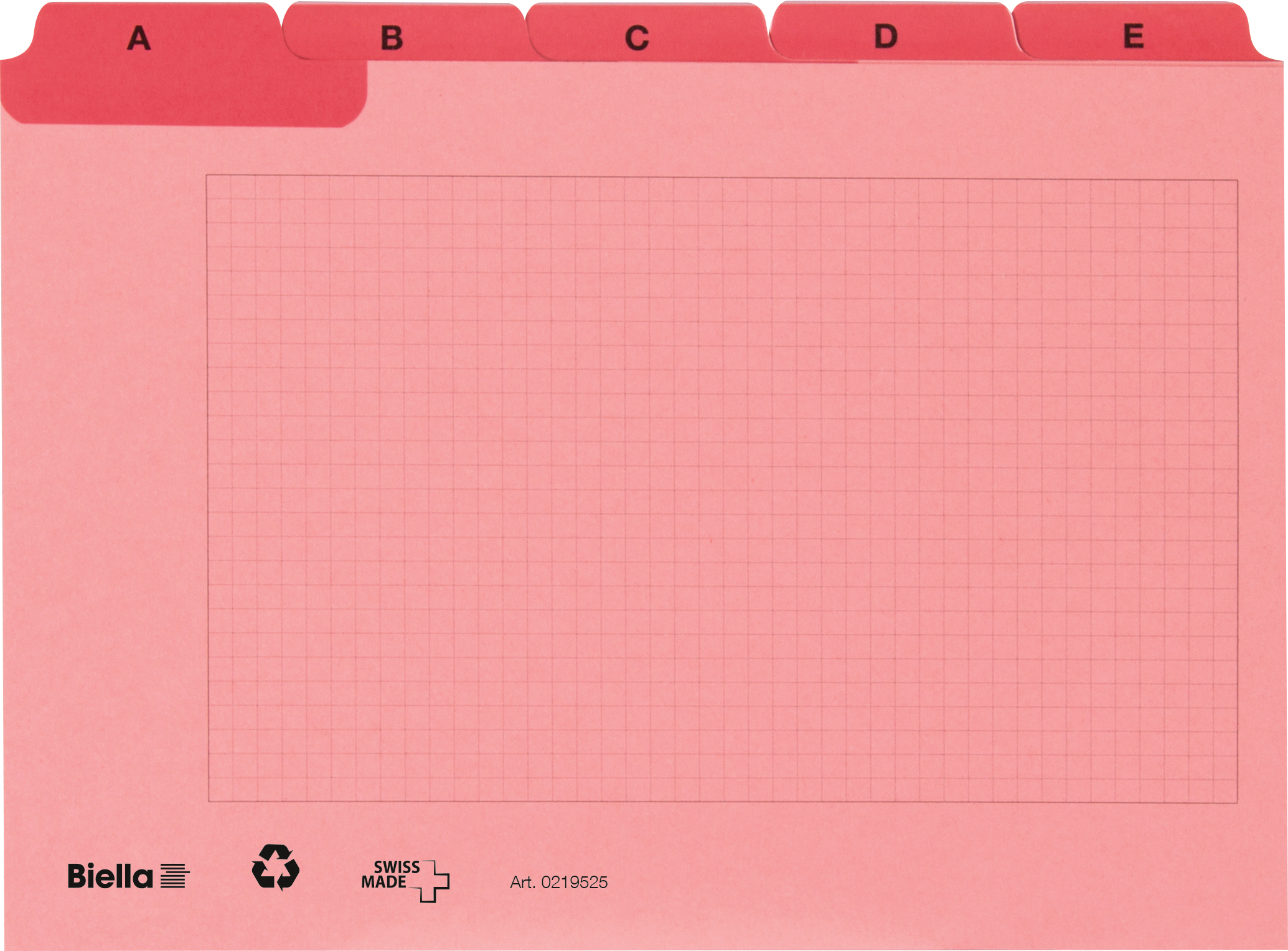 BIELLA Cartes-quides A-Z A5 21952545U rouge carré 25 pcs.