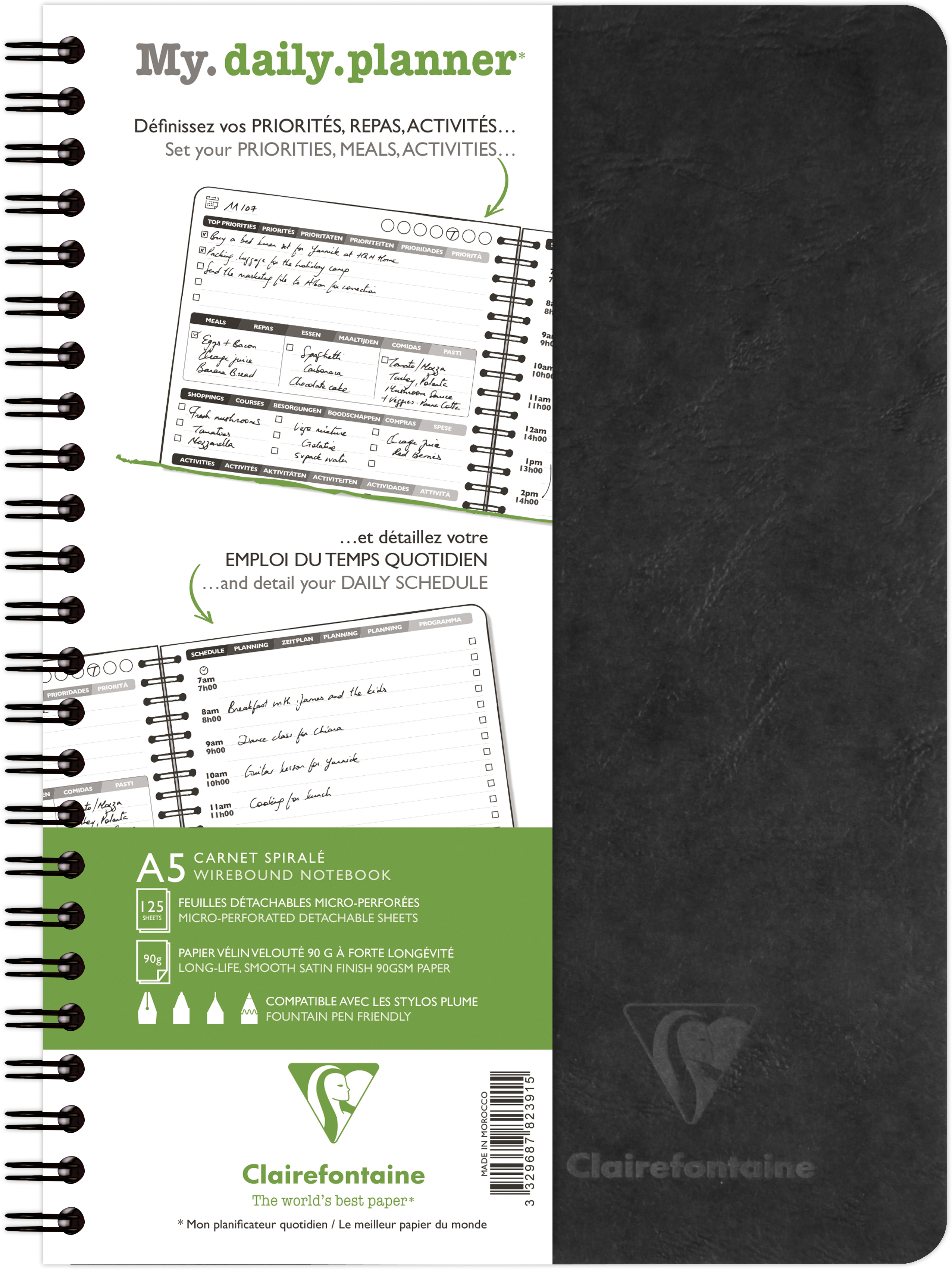 photo BIELLA Agenda AgeBag non daté 782391C my Daily 125 feuilles noir A5