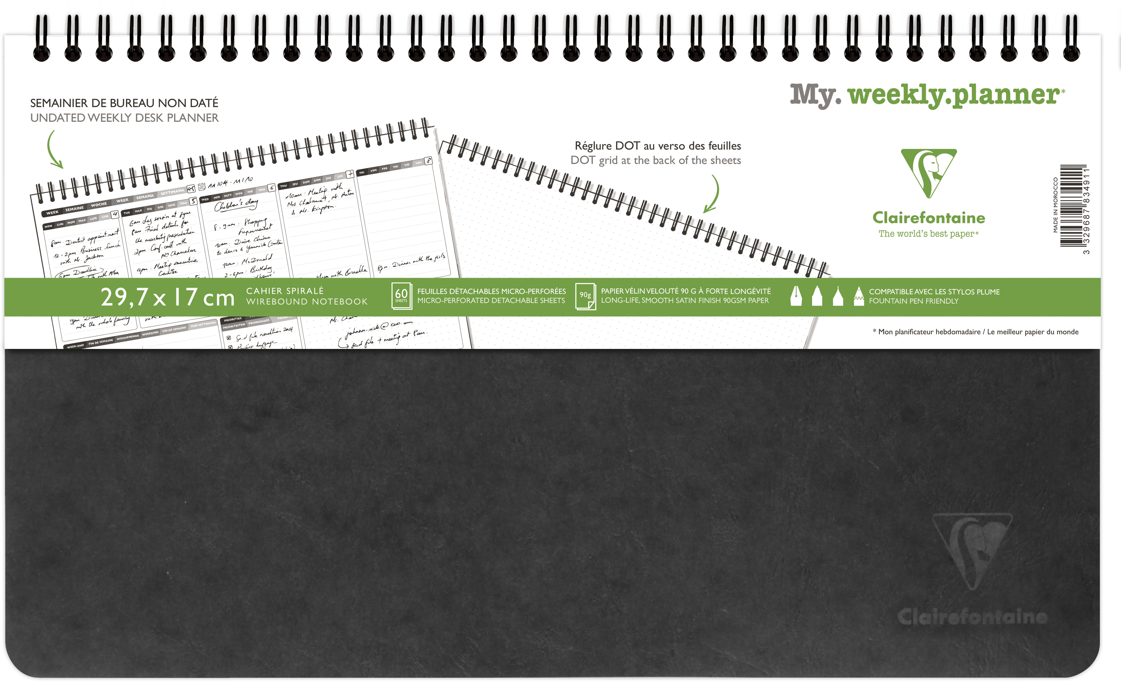 photo BIELLA Agenda AgeBag non daté 783491C Weekly 60 feu. noir 29.7x17cm