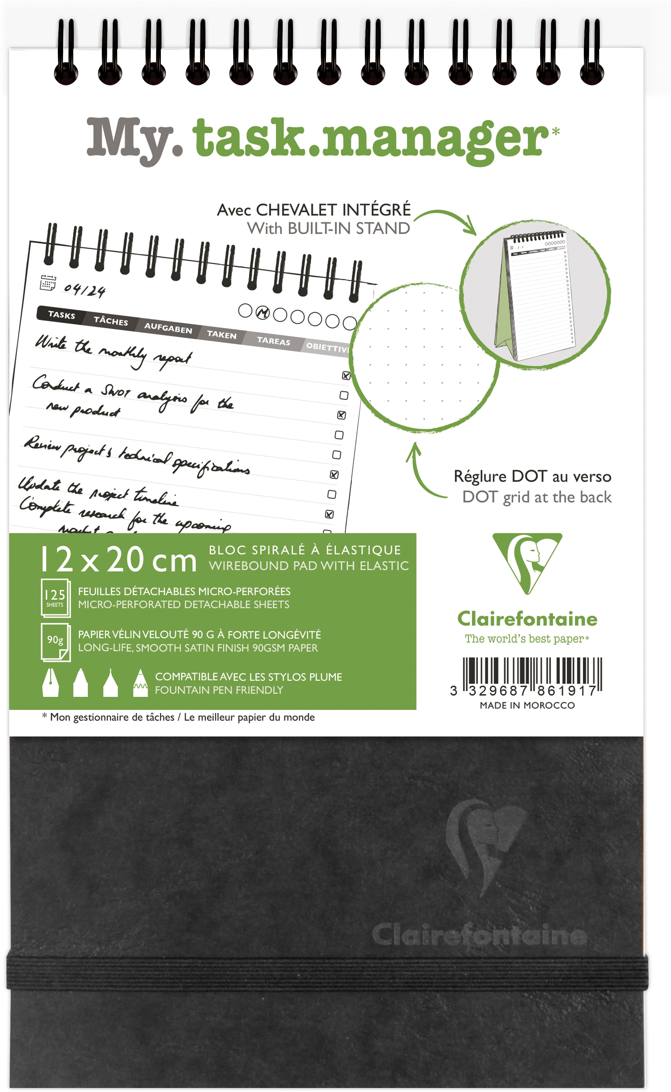 photo BIELLA Agenda AgeBag non daté 786191C Task M 125 feuilles sw 12x20cm