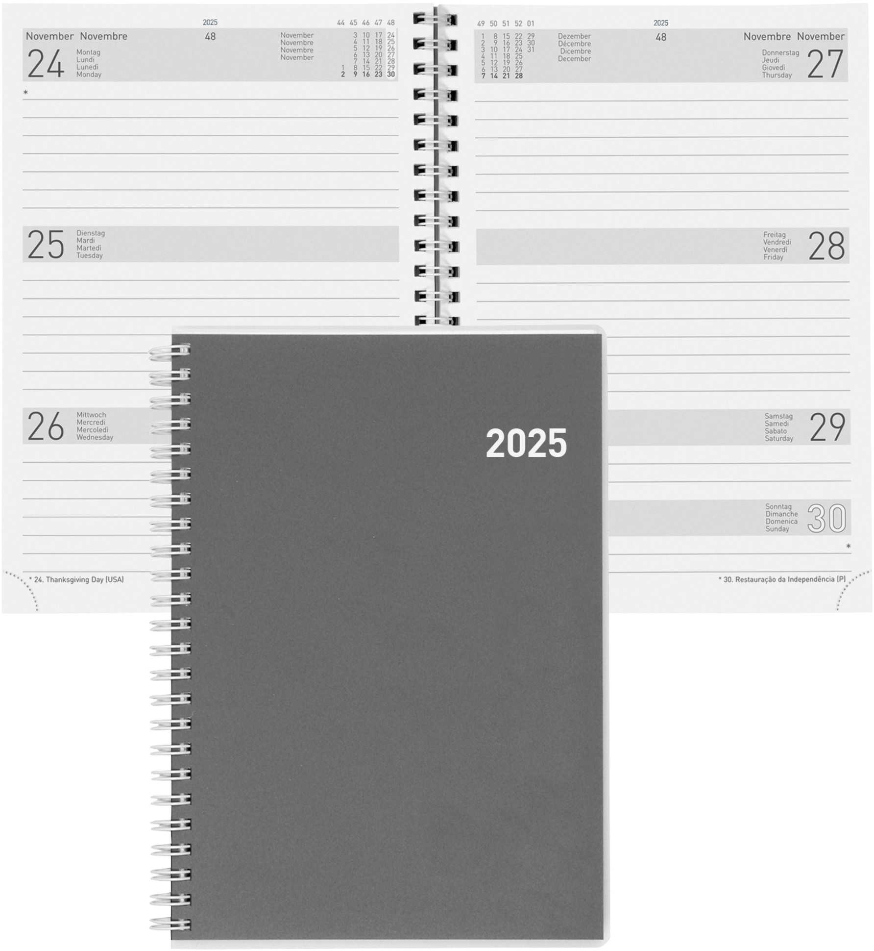 BIELLA Agenda Dispo Term Wire-O 2025 808535000025 1S/2P Cylar ML 14.5x20.5cm