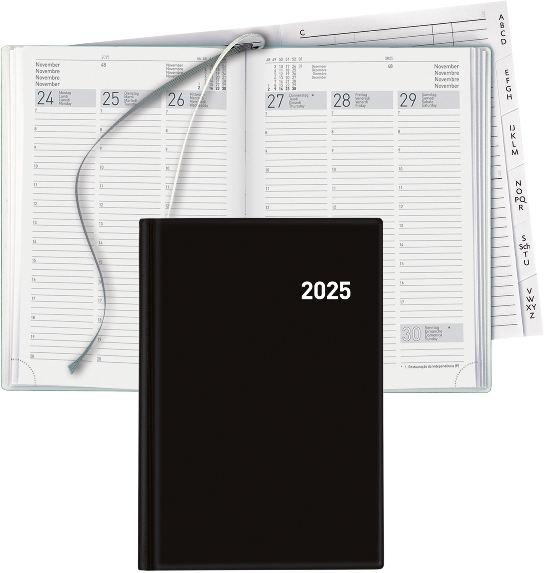 BIELLA Agenda Terminia 2025 817535020025 1S/2P noir ML 14.5x20.5cm