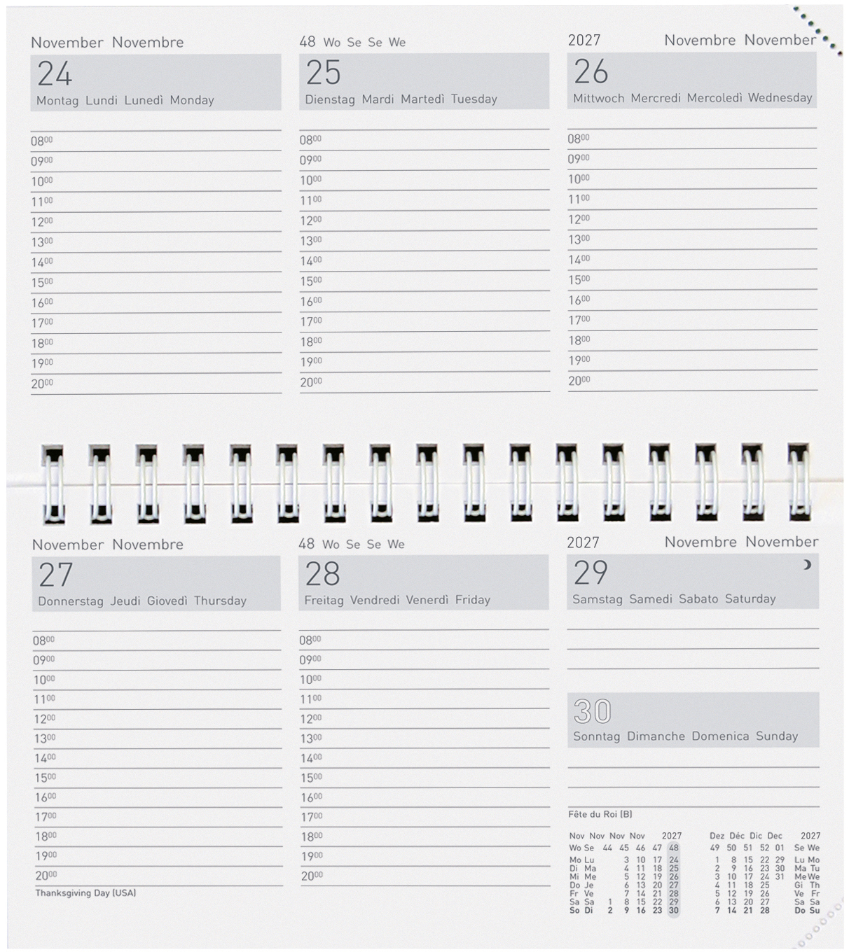 photo BIELLA Agenda Terminet Wire-O 2027 831778000027U 1S/2P Rechange ML 15.3x8.5cm