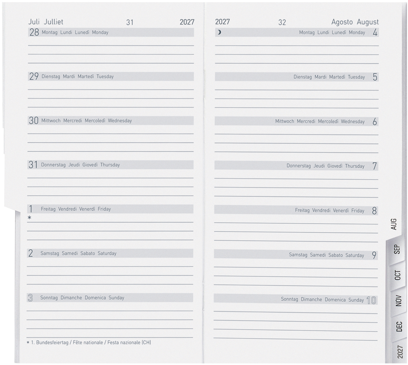 photo BIELLA Agenda Bern 2027 851578000027U 1S/1P Rechange ML 8.7x15.3cm
