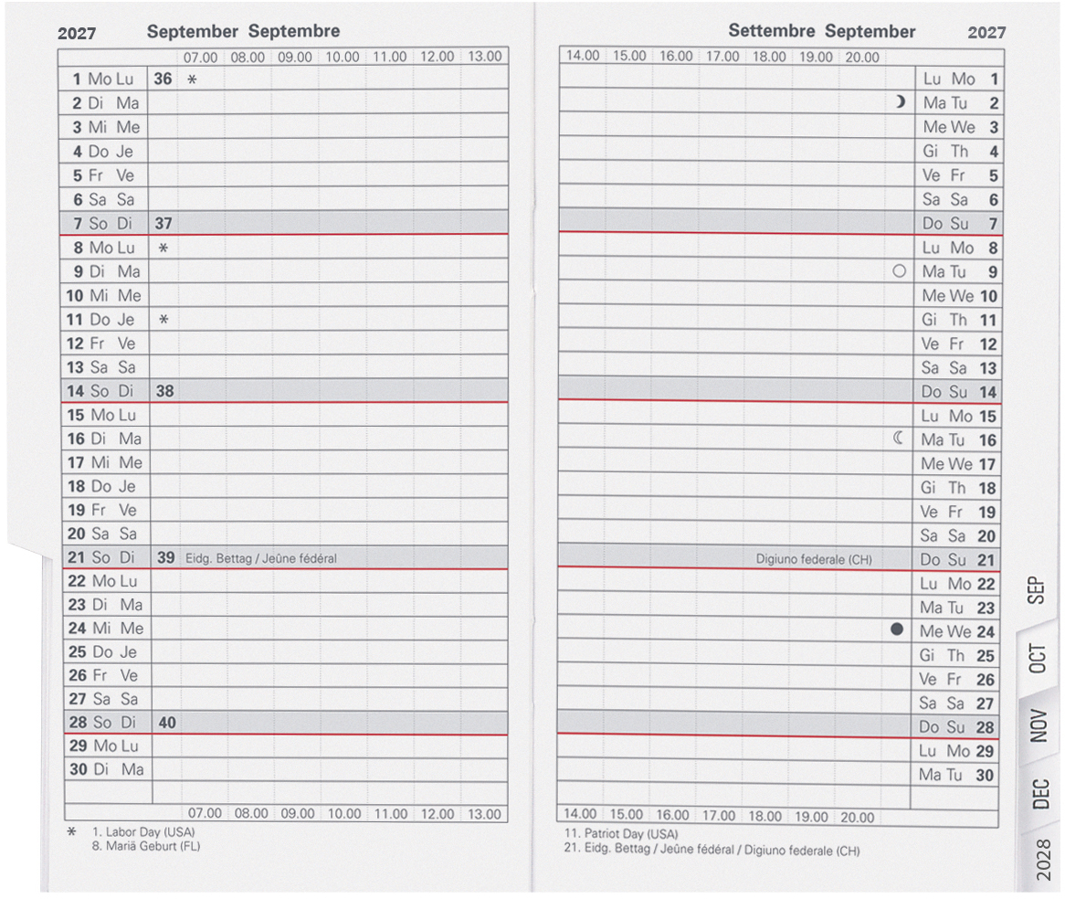 photo BIELLA Agenda Paris 2027 853411000027U 1M/2P Rechange ML 7.5x12.6cm