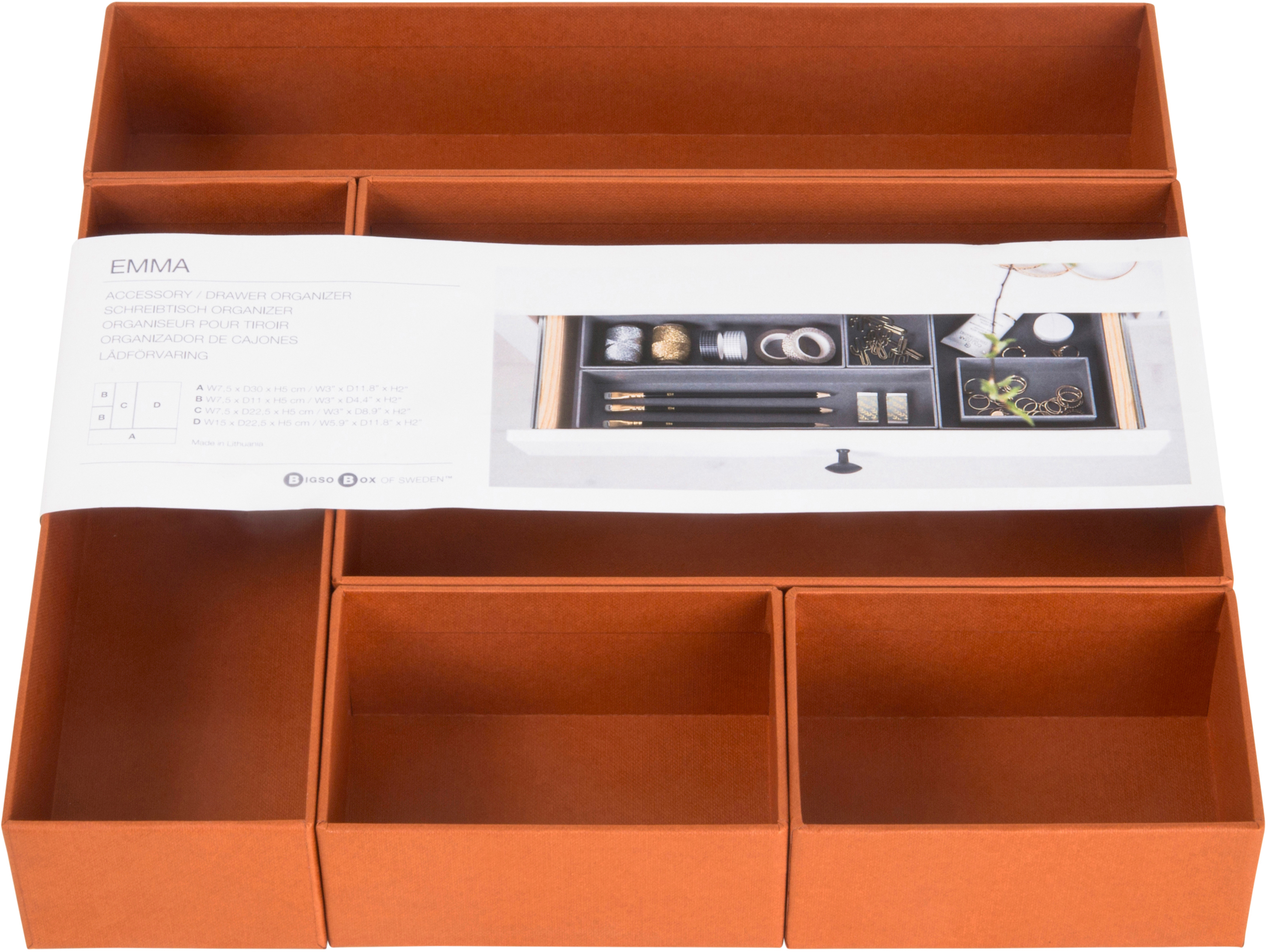 BIGSO BOX OF SWEDEN Organiseur de pupitre Emma 780552201 terracotta 5er-Set