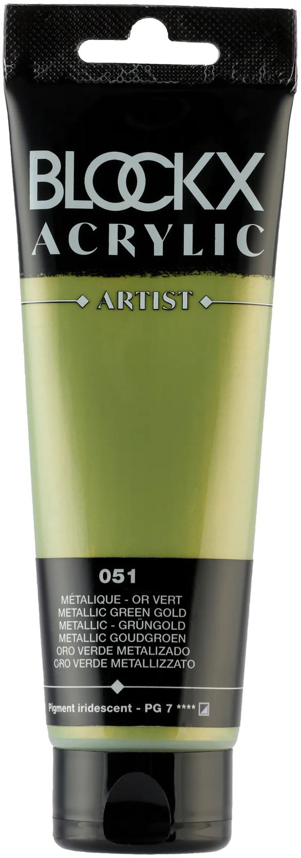 photo BLOCKX Peinture acrylique 120ml 60051BXC vert-or métallisé