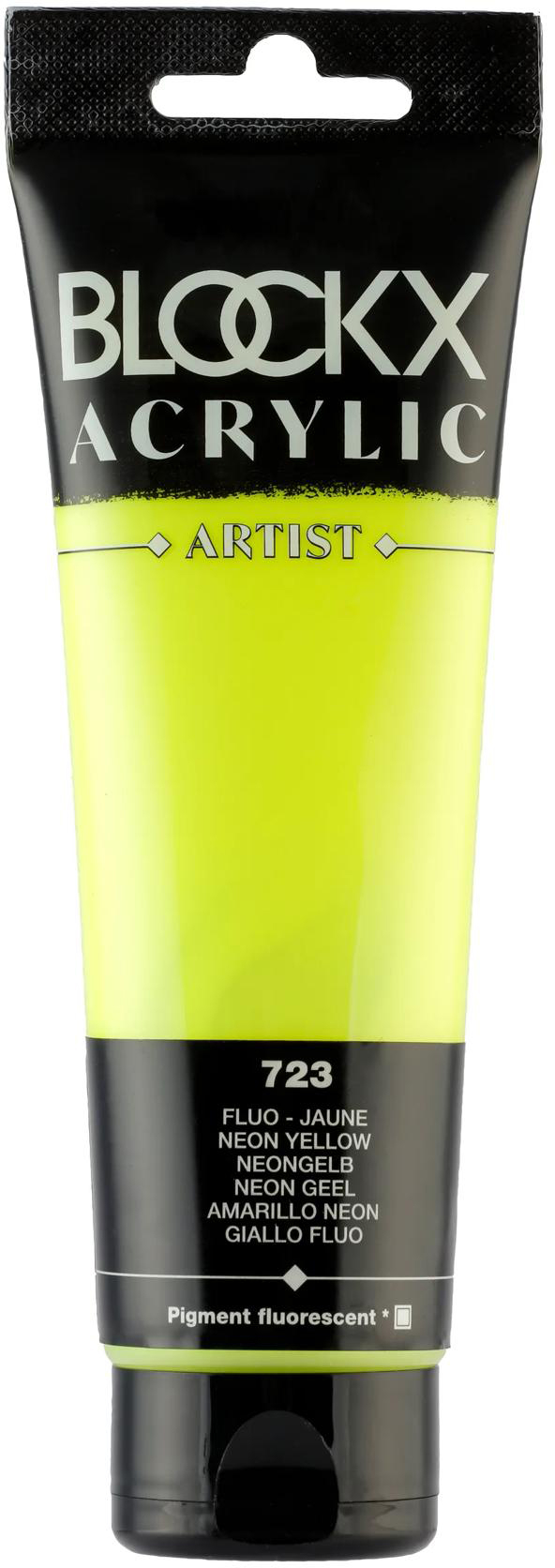 photo BLOCKX Peinture acrylique 120ml 60723BXC jaune fluo