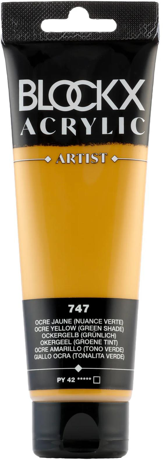photo BLOCKX Peinture acrylique 120ml 60747BXC jaune ocre verdâtre