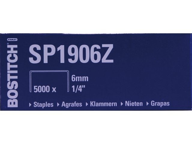 BOSTITCH Agrafes SP19 1/4 6mm SP1906Z 5000 pièces