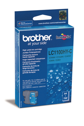 photo BROTHER Cartouche d'encre HY cyan LC-1100HYC MFC-6490CW 750 pages