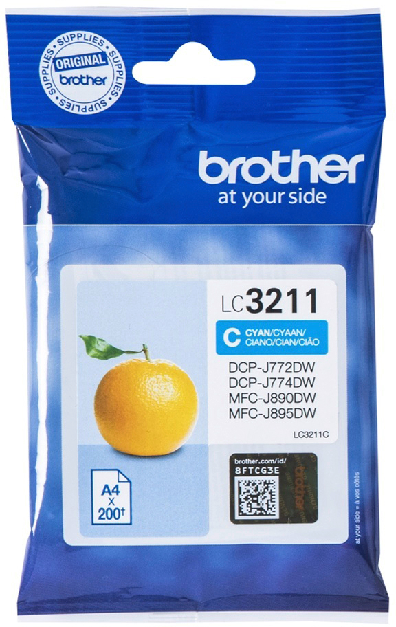 photo BROTHER Cartouche d'encre cyan LC-3211C DCP-J774DW 200 pages