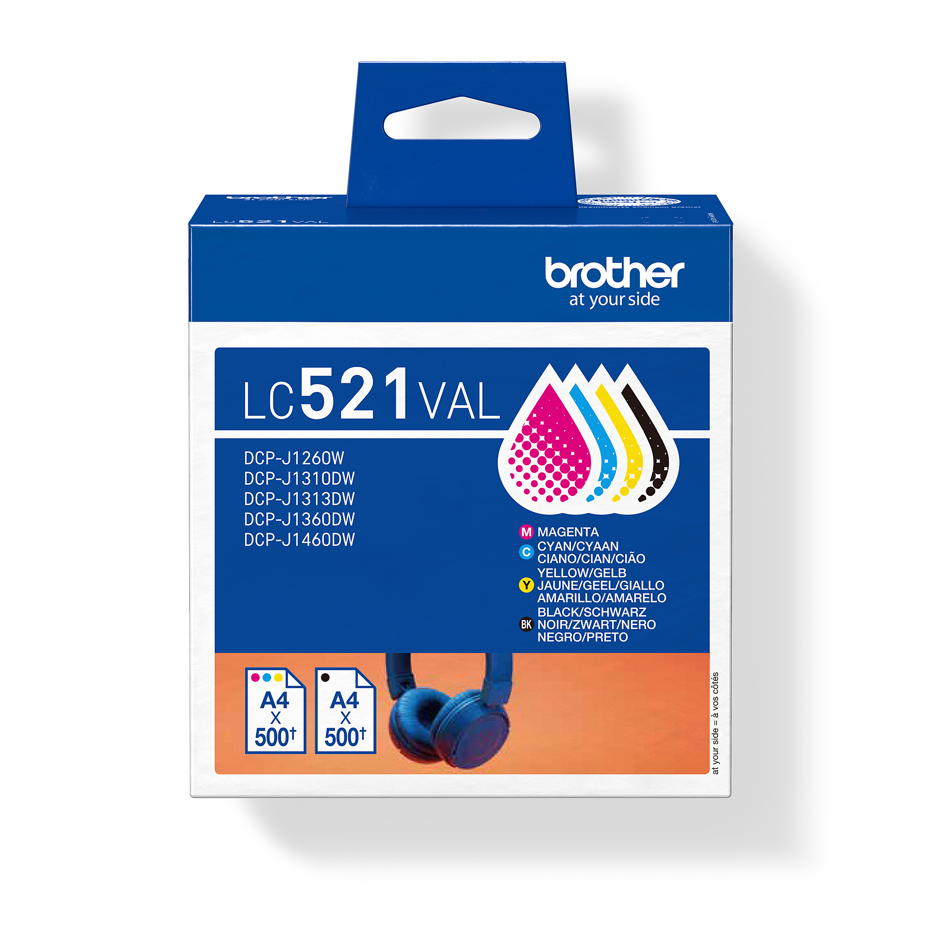 photo BROTHER Valuepack encre CMYBK LC-521VAL DCP-J1360DW 500 pages