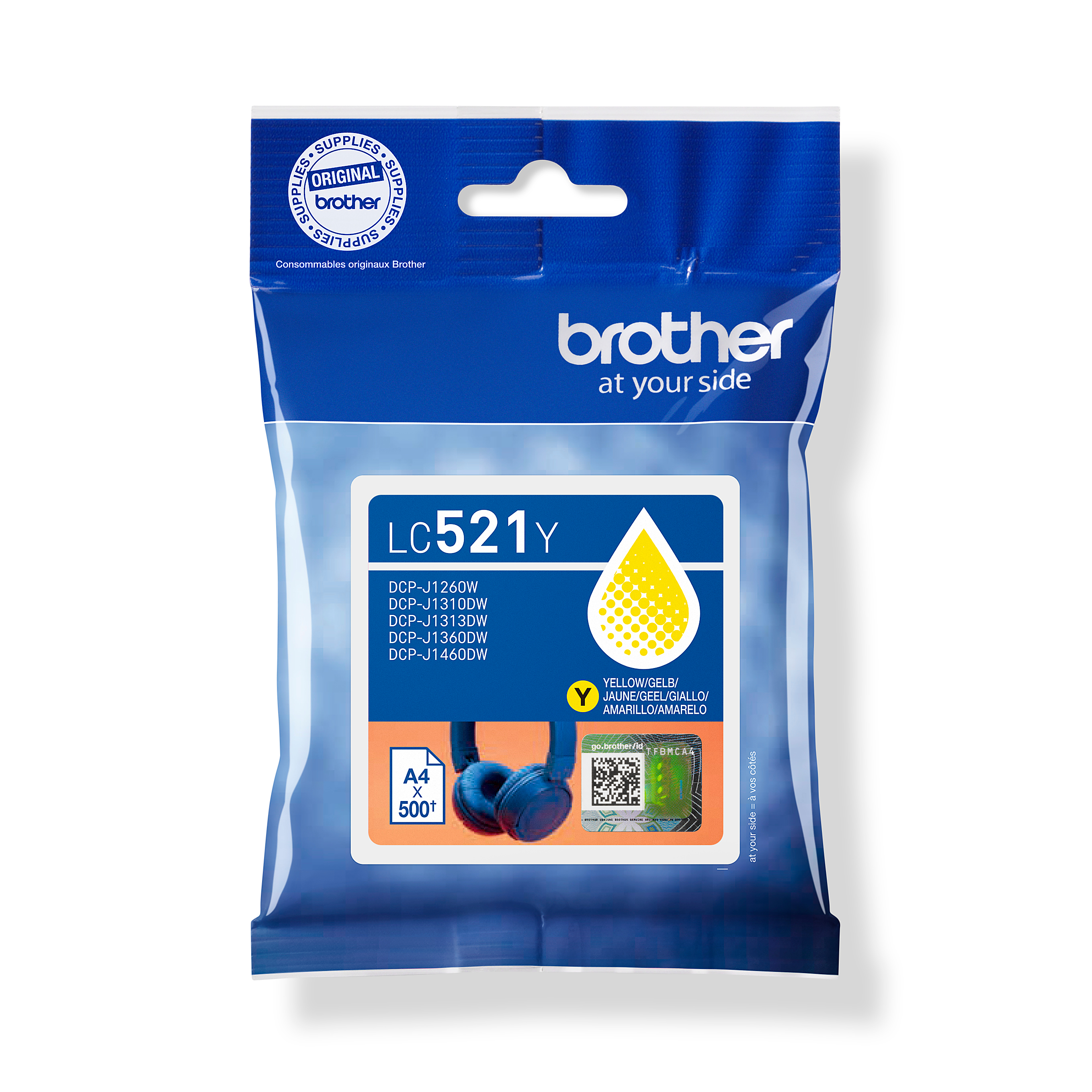 photo BROTHER Cartouche d'encre yellow LC-521Y DCP-J1360DW 500 pages