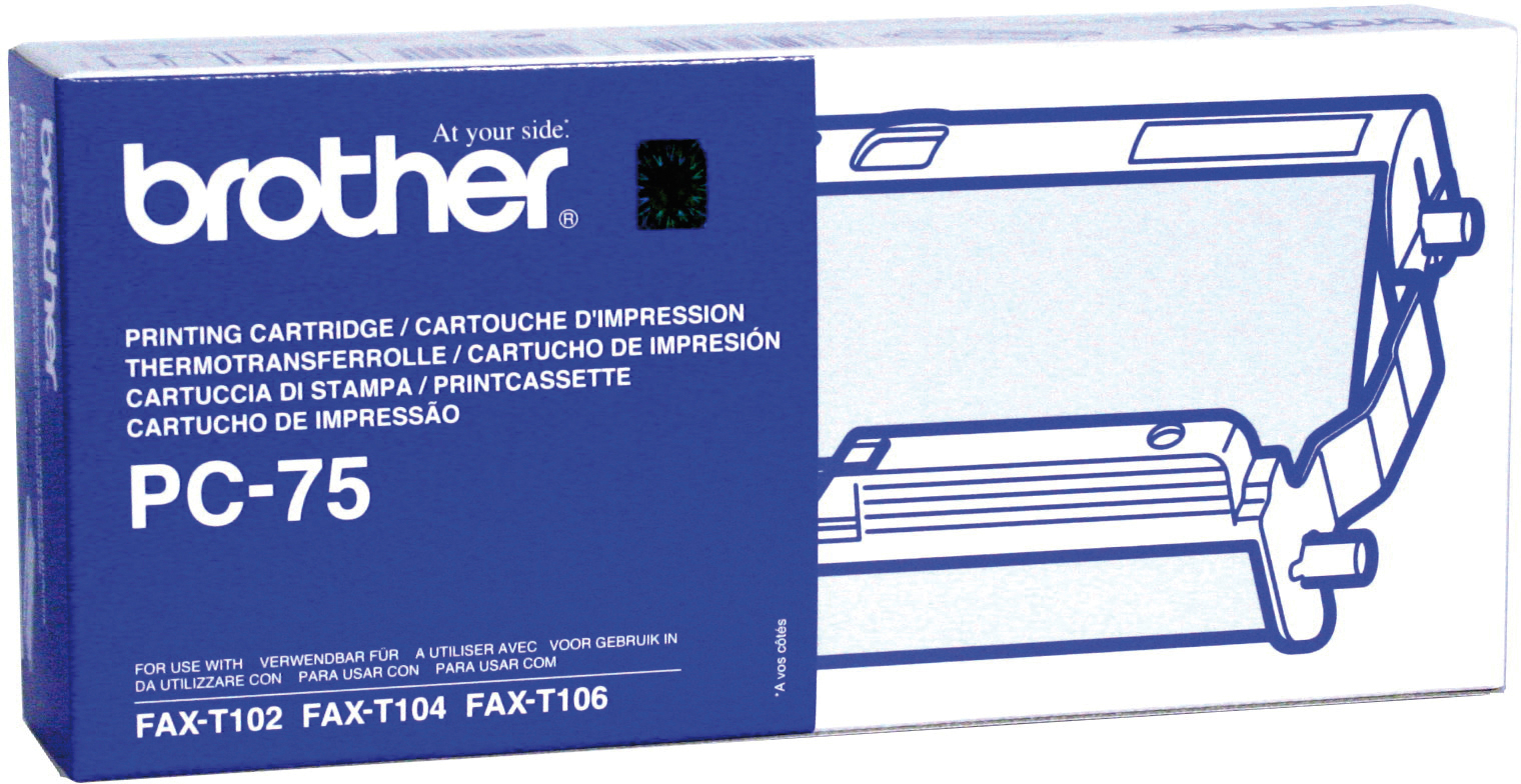 BROTHER Cartouche et rouleau film PC-75 Fax T102/104/106 140 pages