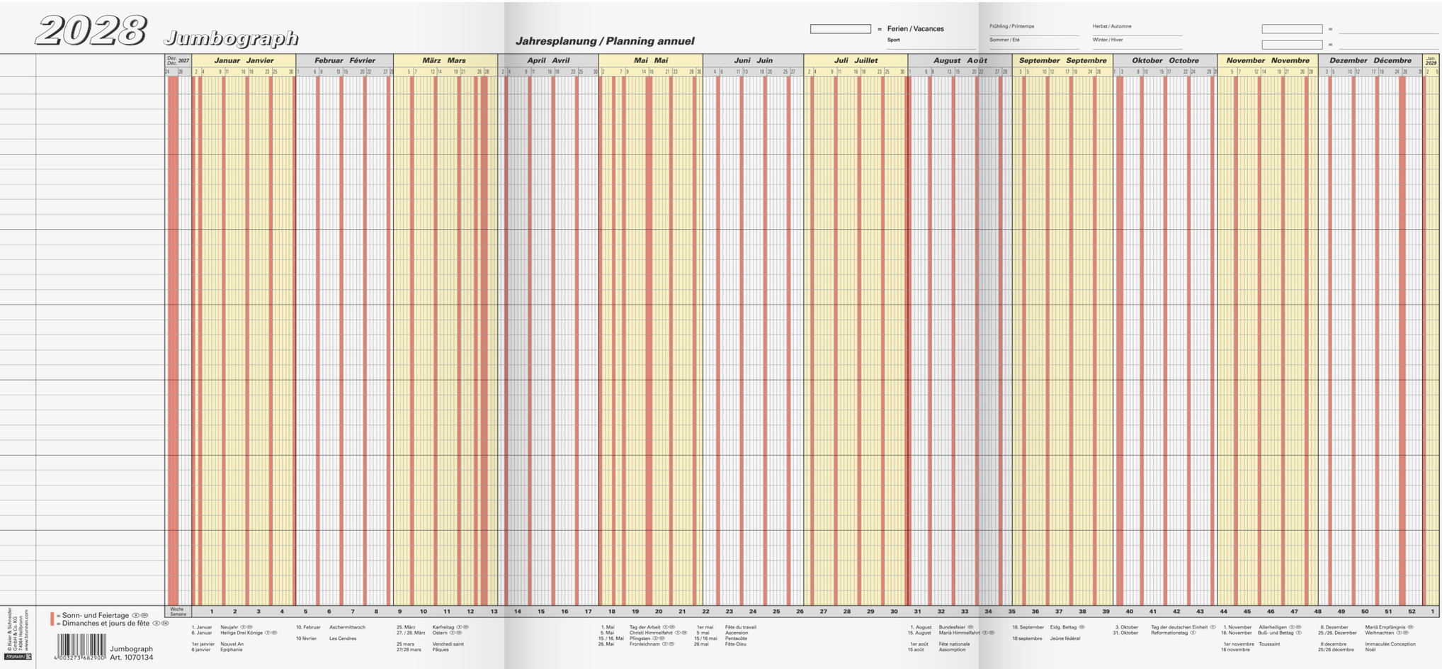 photo BRUNNEN Leporello de vacances 2028 1070134008 DE/FR 65x30cm