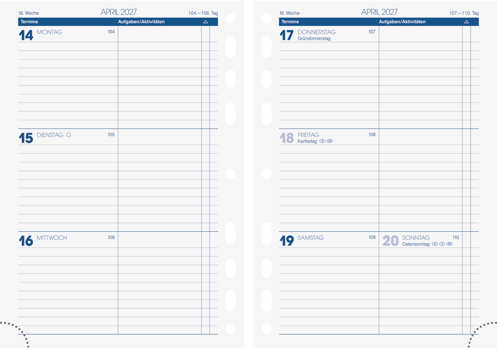 photo BRUNNEN Timer inserts 2027 1079100007 1S/2P DE A5