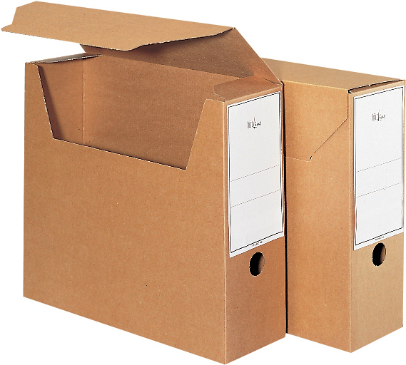 photo BÜROLINE Boîte d'archives A4 1836 marron, avec etiquettes