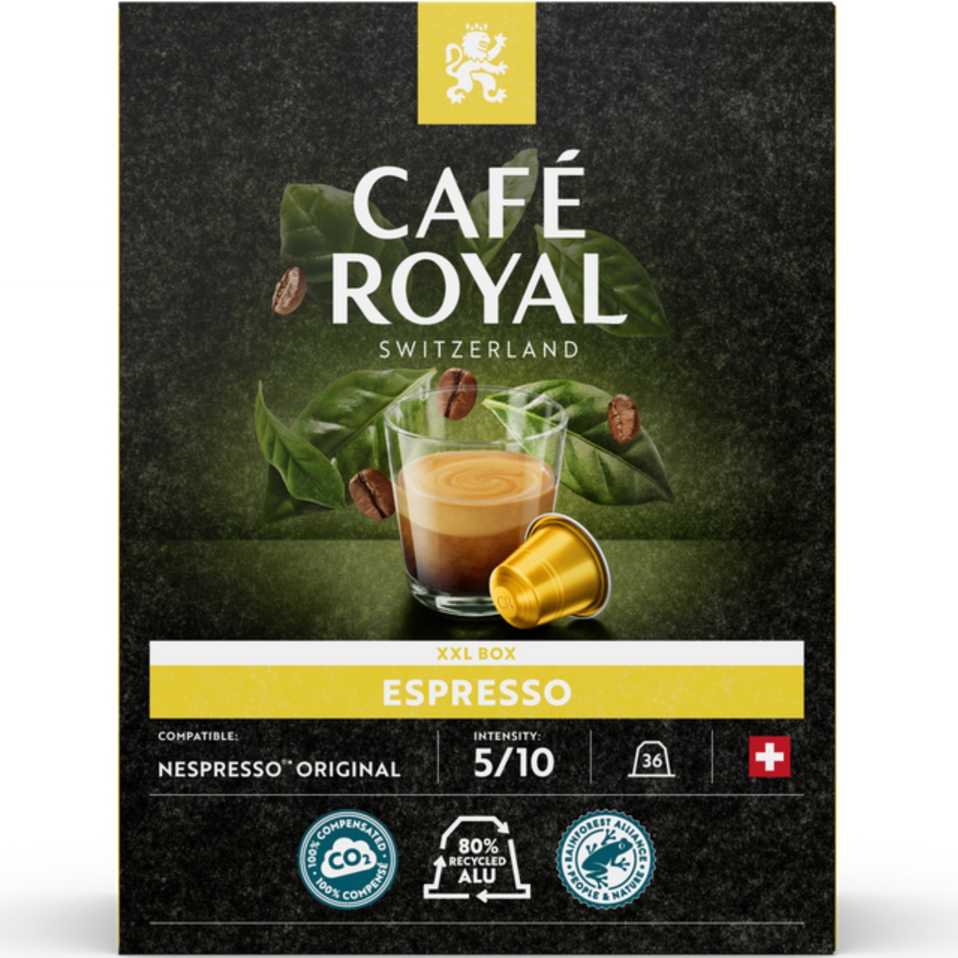 CAFE ROYAL Caps Aluminium 10165678 Espresso 36 pcs.