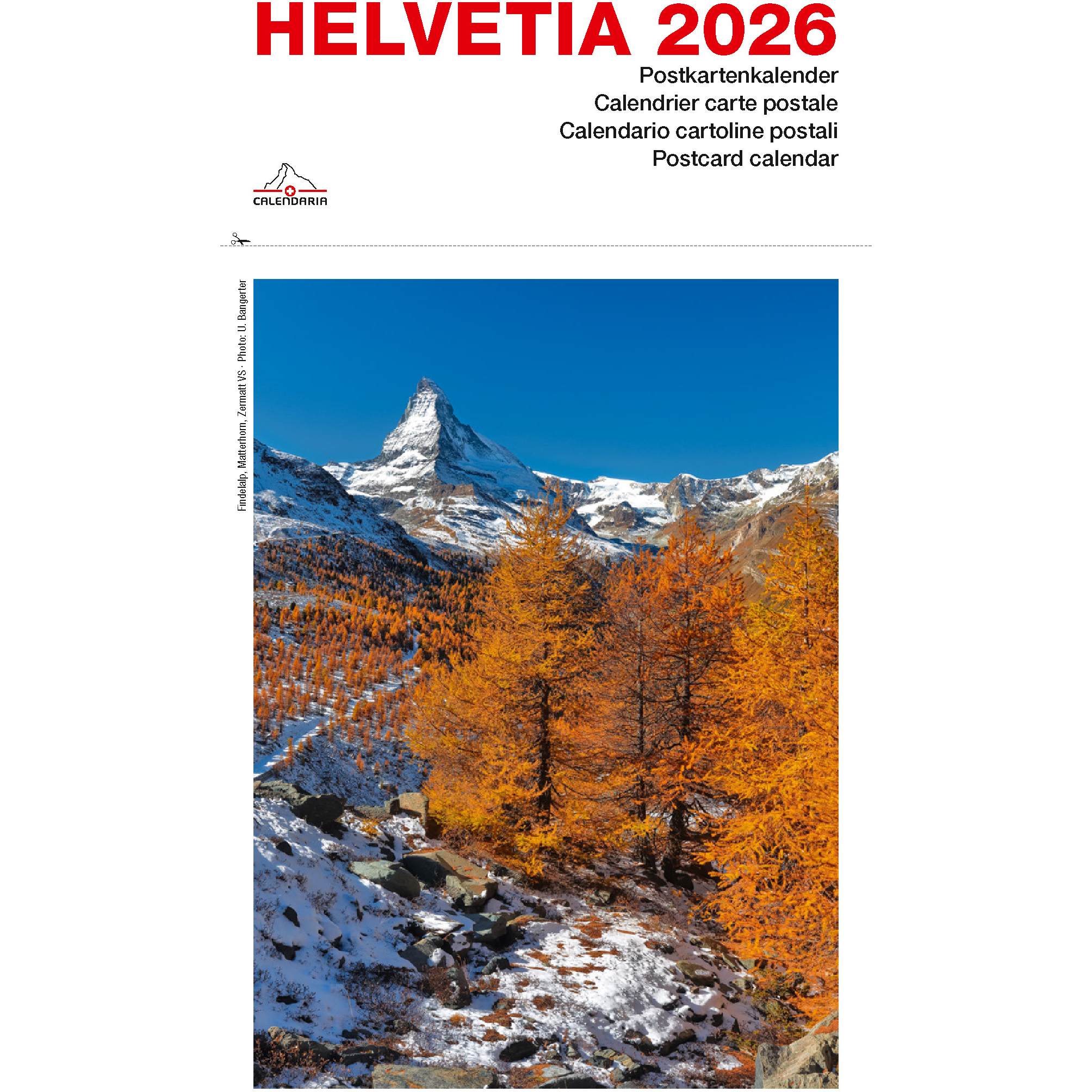 photo CALENDARIA Calendrier 2026 9783036205373 Helvetia ML 16.5x23cm