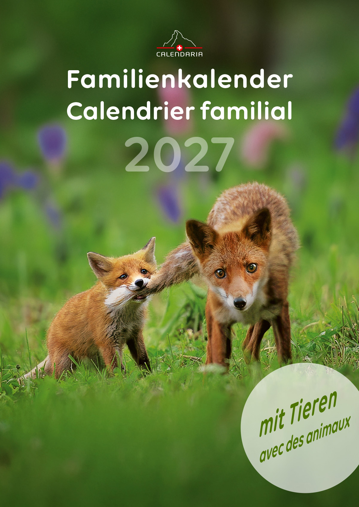 photo CALENDARIA Calendrier familial 2027 9783036205861 avec des animaux ML 21x27.9cm
