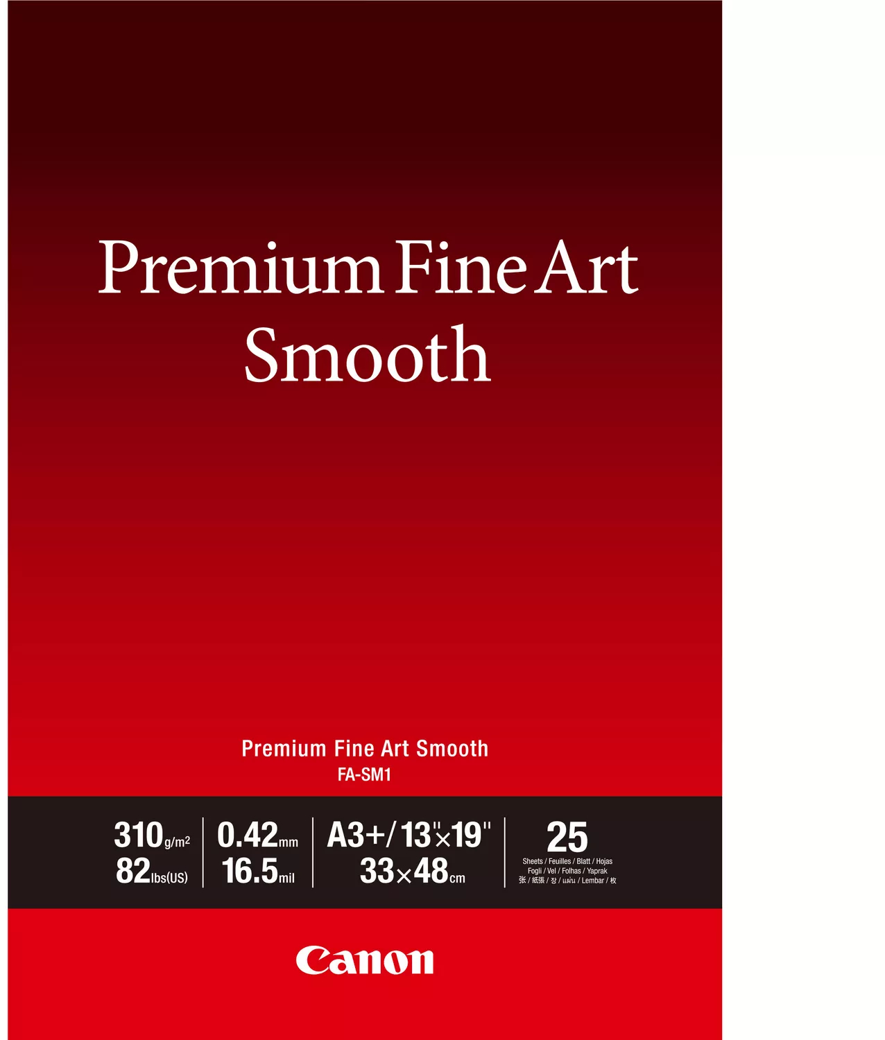 CANON Premium Paper 310g A3+ FASM2A3+ Fine Art Smooth 25 feuilles