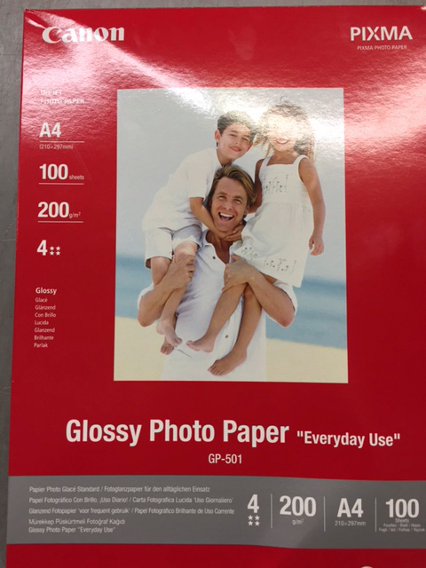 CANON Glossy Photo Paper 200g A4 GP501A4 InkJet, Everyday 100 feuilles