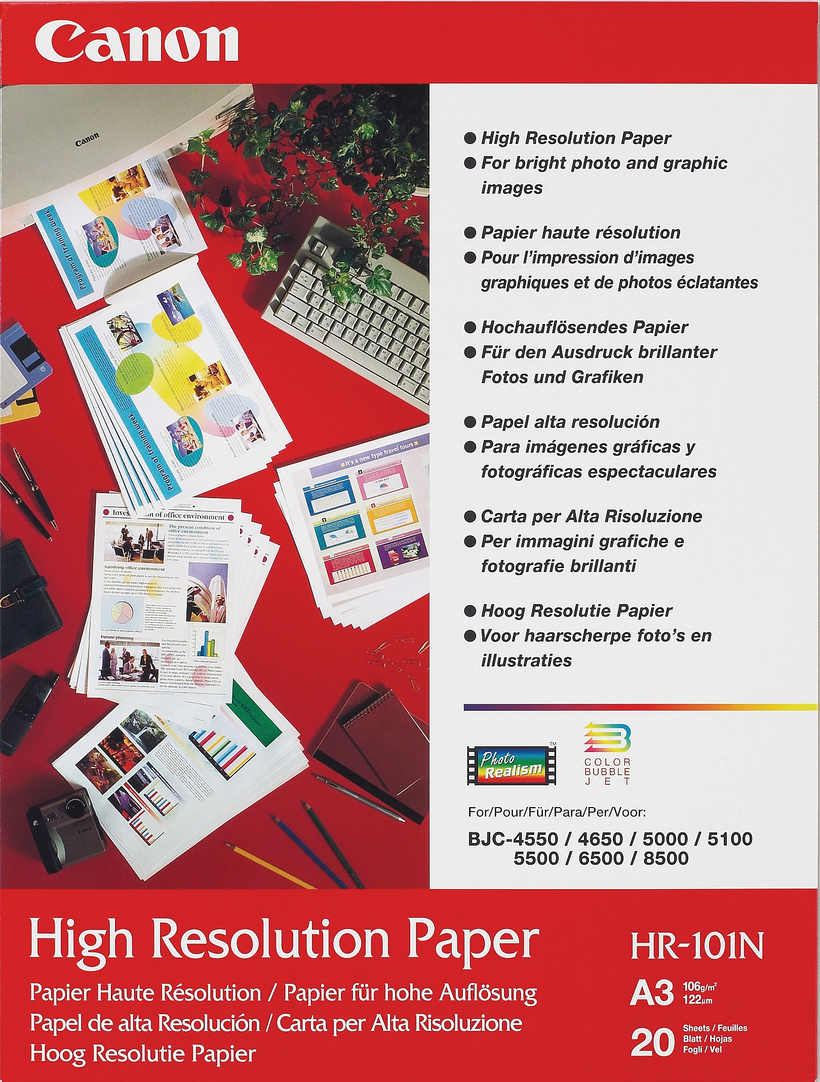 CANON Papier High Resolution A3 HR101NA3 InkJet 110g 20 flles