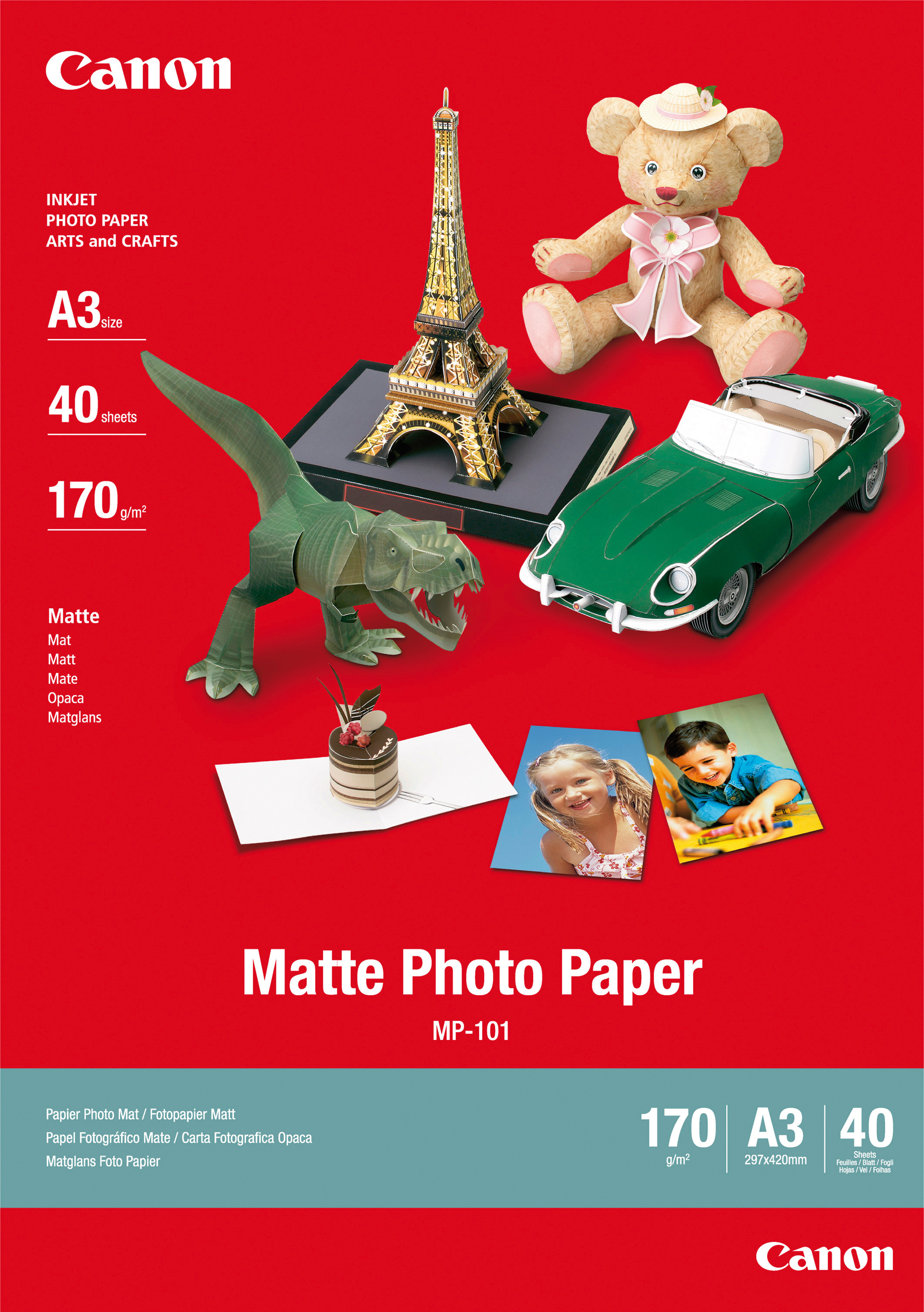 CANON Matte Papier Photo A3 MP101A3 InkJet, 170g 40 feuilles