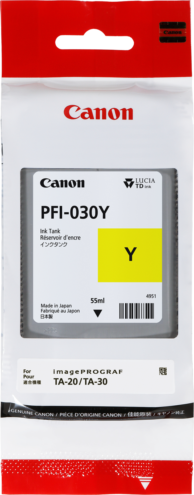 CANON Cartouche d'encre yellow PFI030Y iPF TX-20 55ml