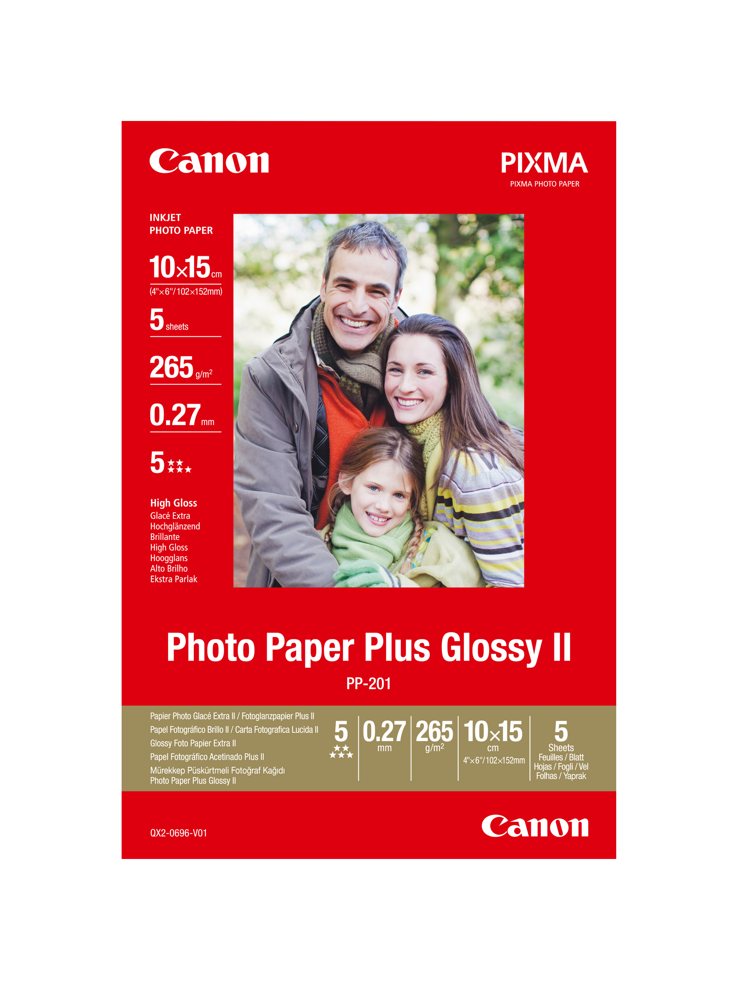 CANON Photo Paper glossy 10x15cm PP2014x6 InkJet, 265g 5 feuilles