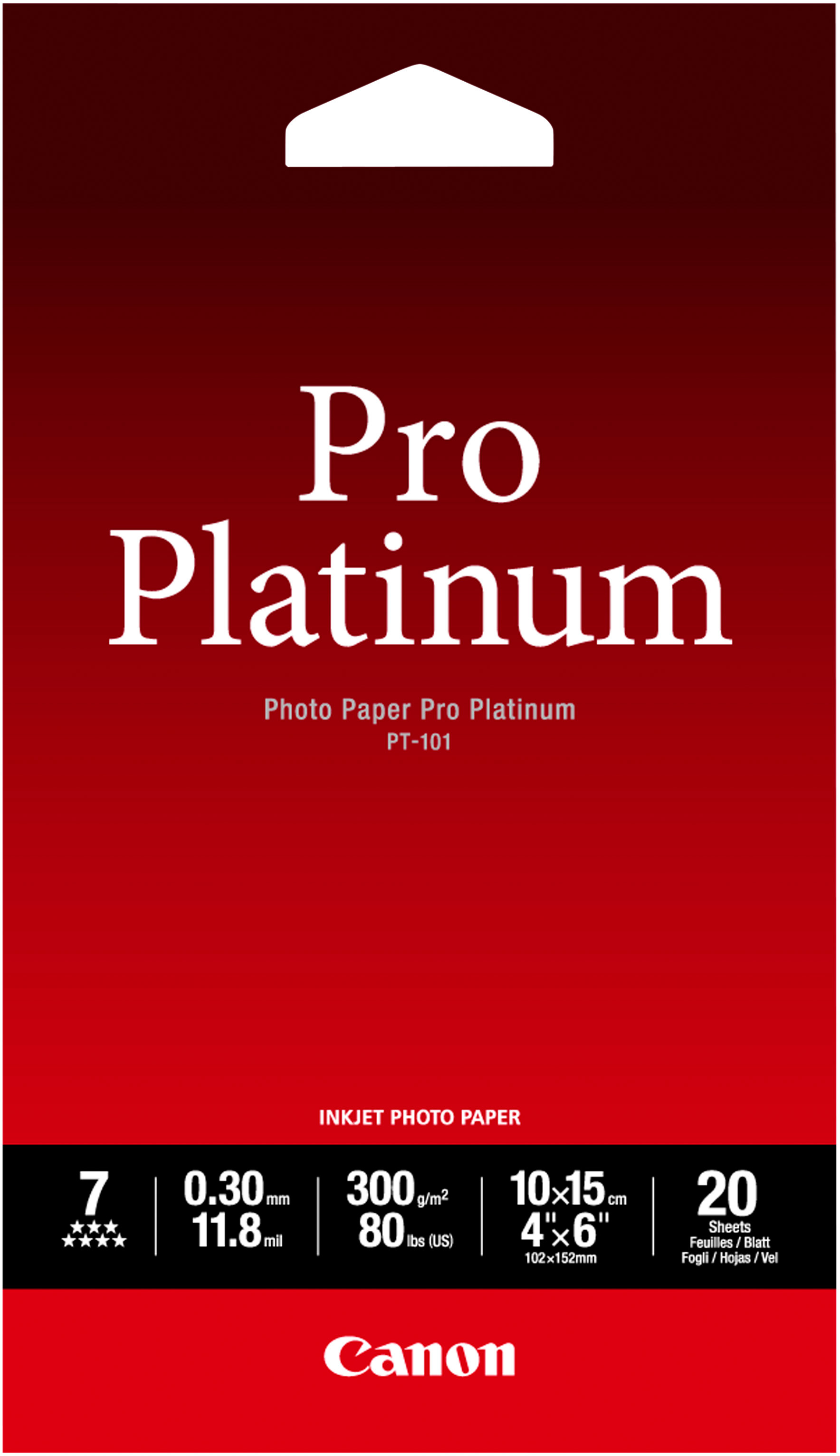 CANON Pro Platinum Photo Pap.30x15cm PT101A6 InkJet glossy 300g 20 feuilles