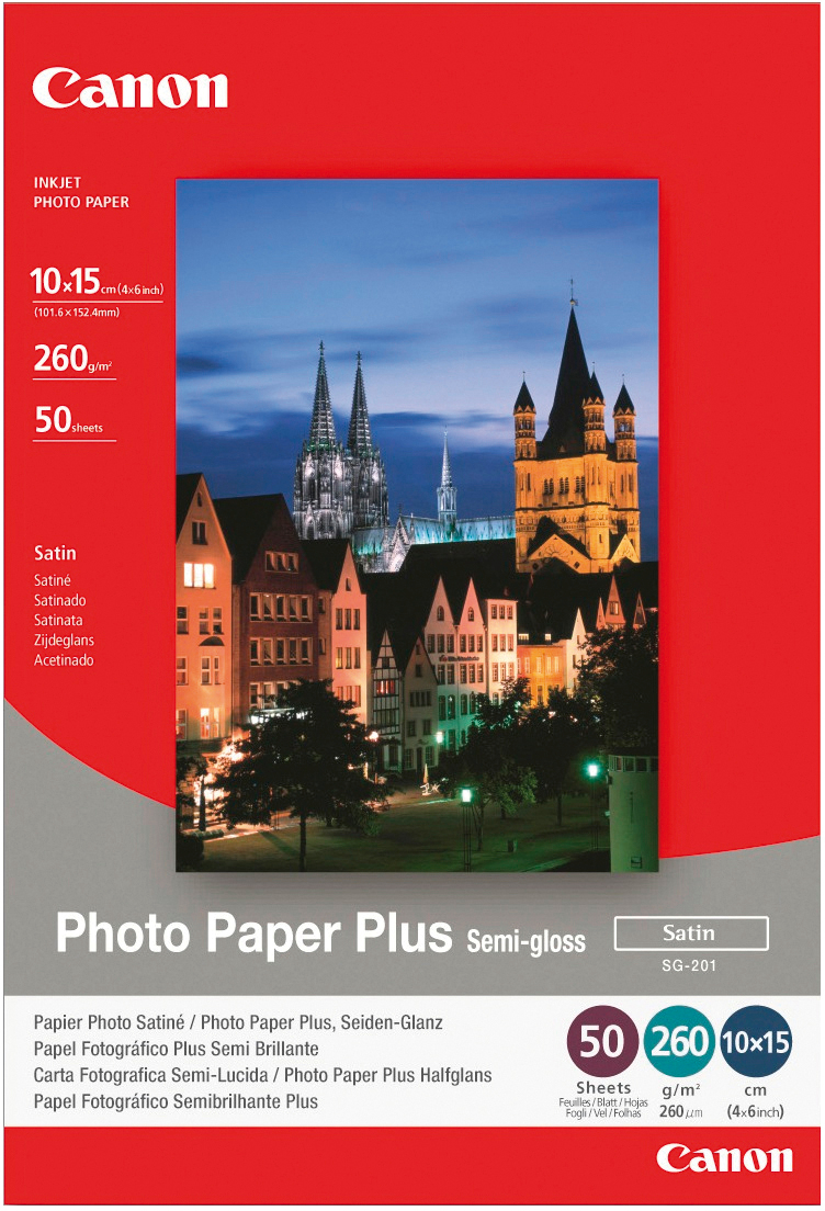CANON Photo Paper Plus 260g 10x15cm SG2014x6 PIXMA, semi-glossy 50 flles