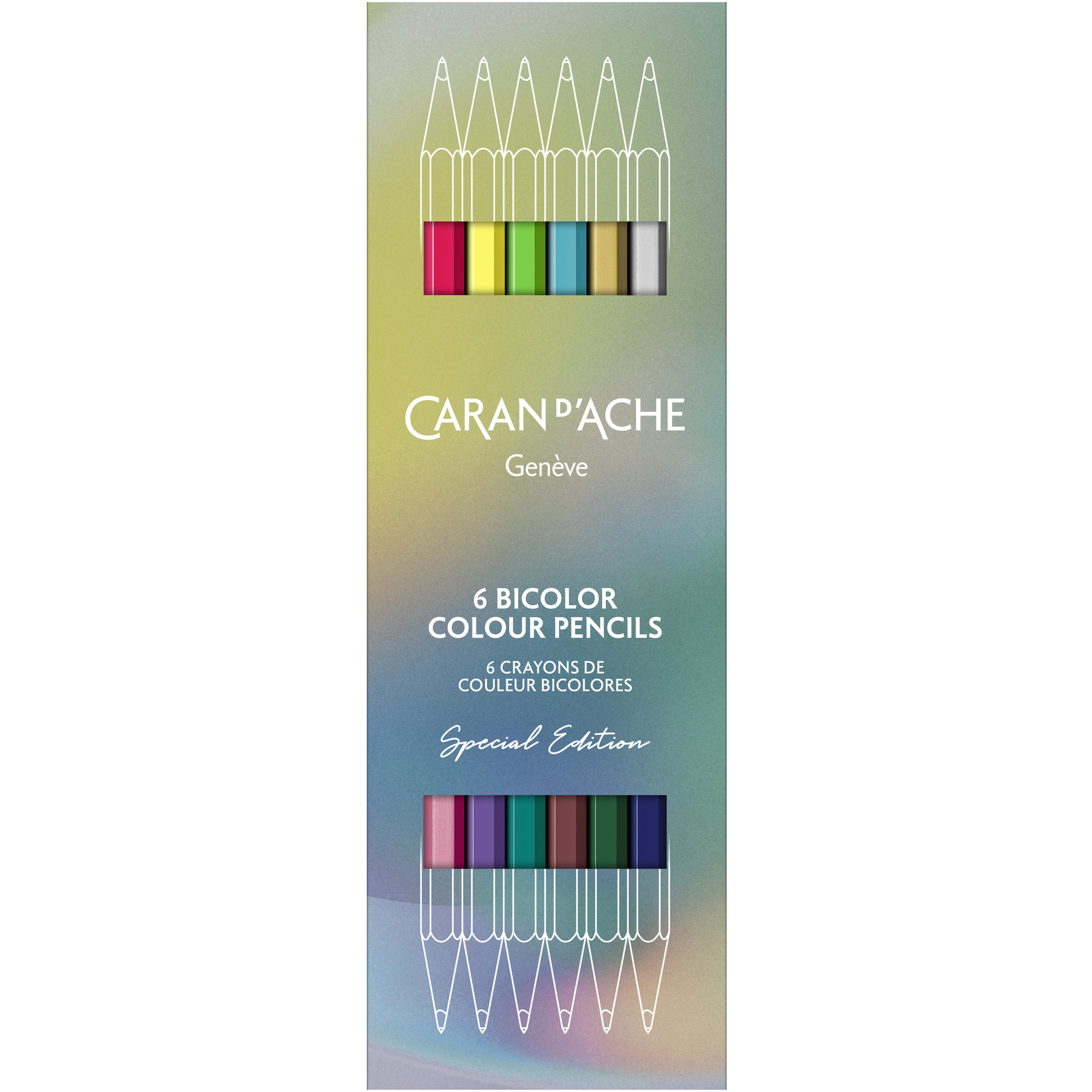 CARAN D'ACHE Crayon de couleur Bicolor 1284.506 Claim your Style 6 pièces