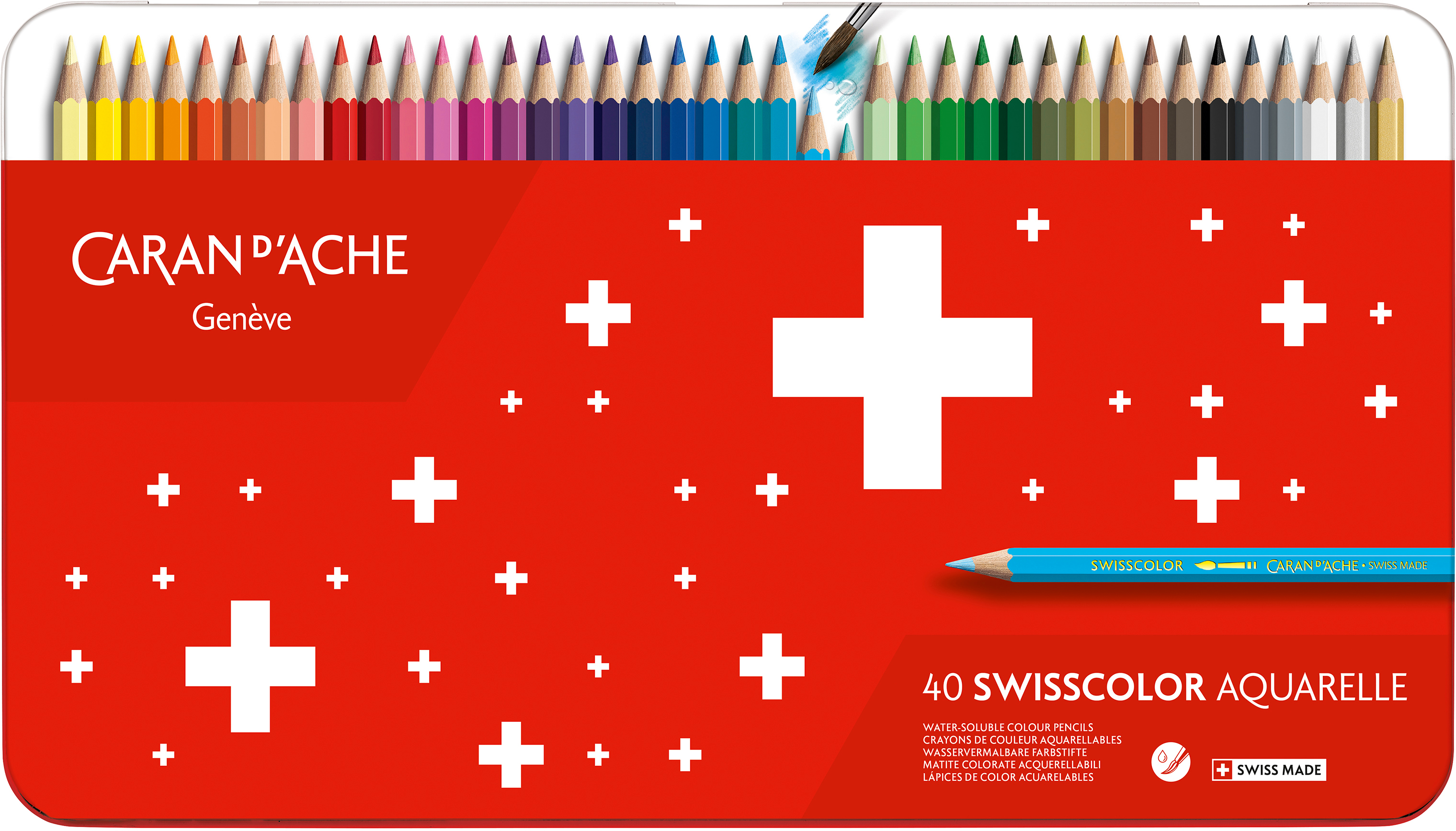 CARAN D'ACHE Crayon Swisscolor 1285.74 assortis 40 pcs.