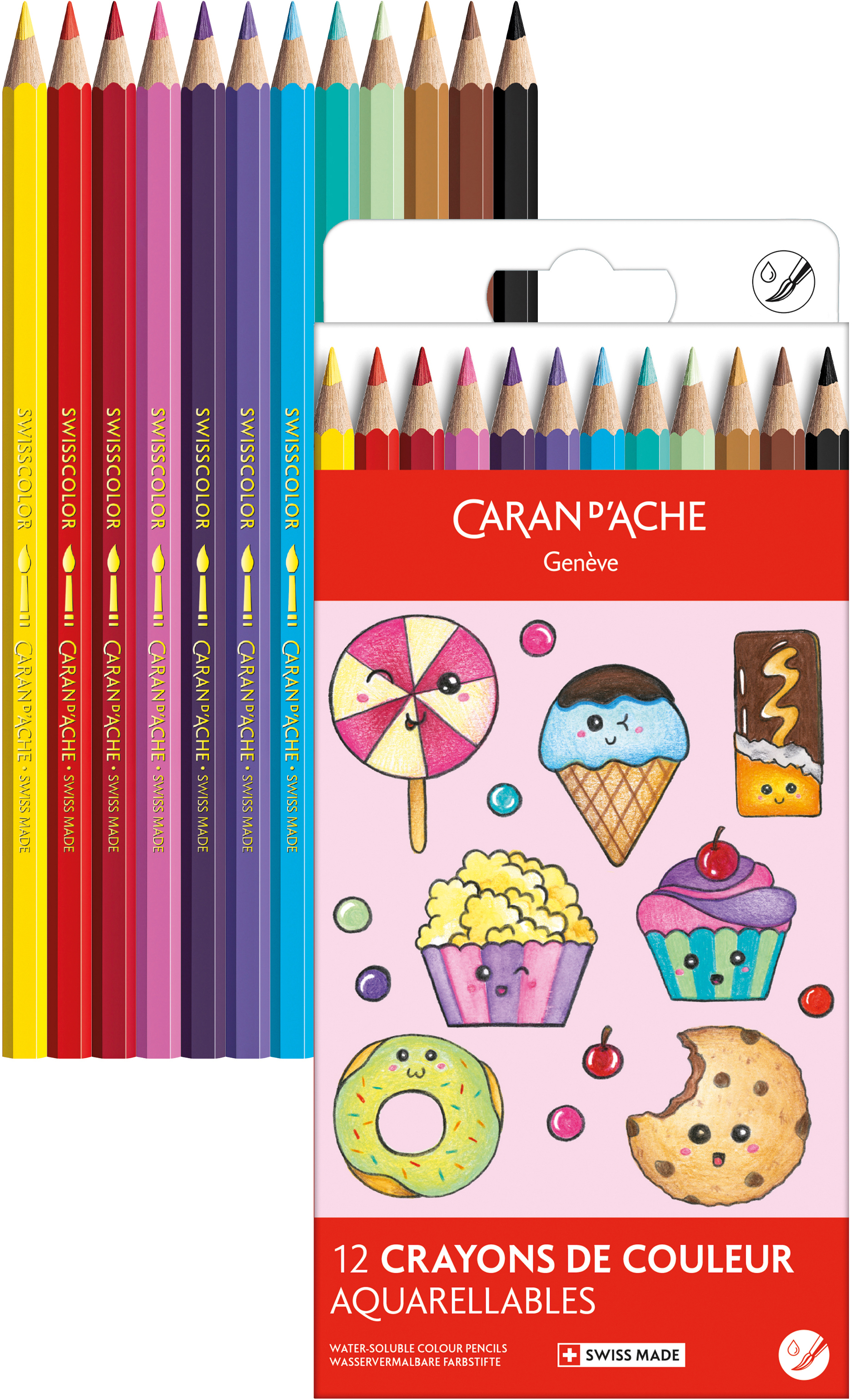 photo CARAN D'ACHE Crayons couleur Swisscolor 1285.802 Kawaii Candy World 12 pcs.