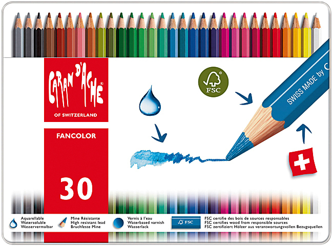 CARAN D'ACHE Crayon de couleur Fancolor 1288.330 30 couleurs