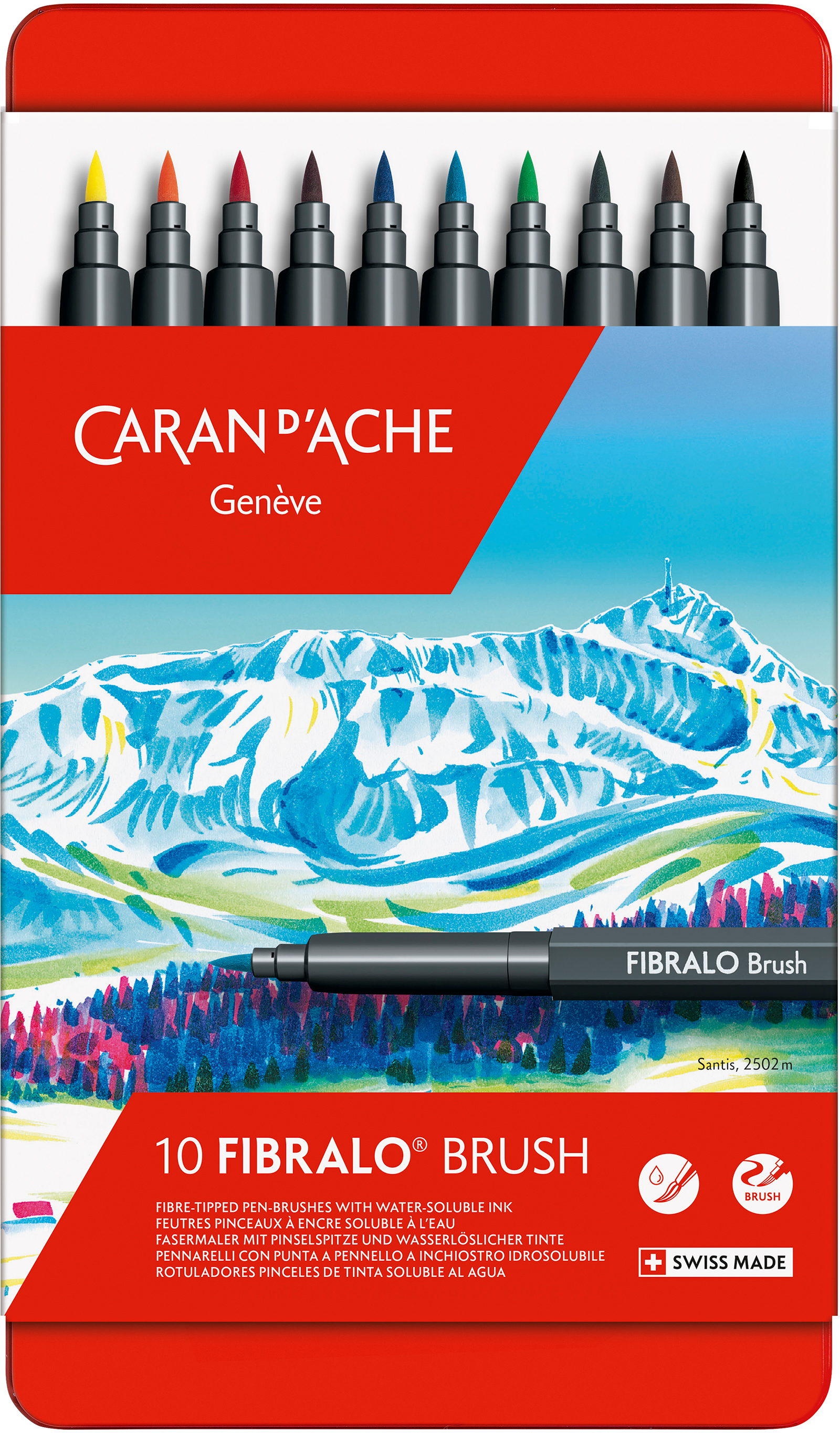 CARAN D'ACHE Classic Fibralo Brush 0.5-5mm 186.310 10 couleurs ass.