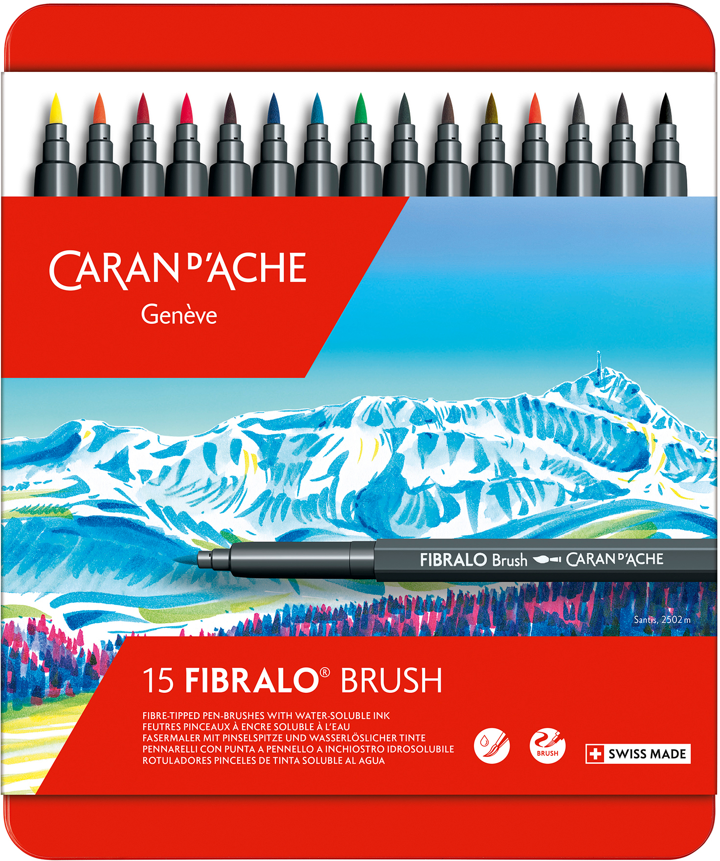 CARAN D'ACHE Classic Fibralo Brush 0.5-5mm 186.315 15 couleurs ass. 15 couleurs ass.